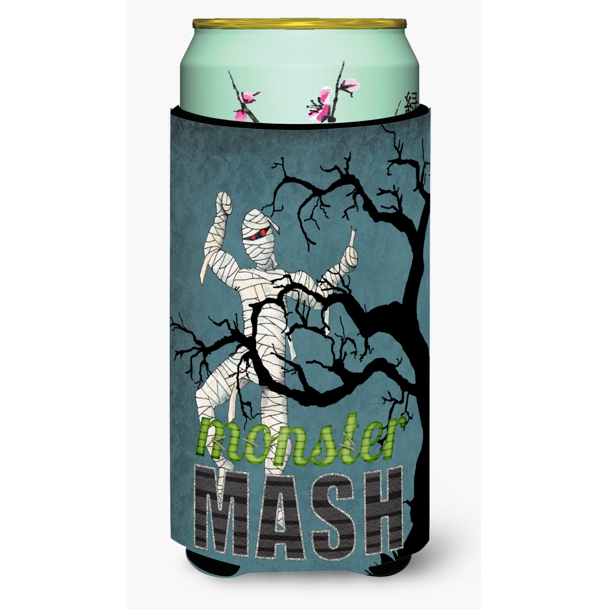 Monster Mash with Mummy Halloween  Tall Boy Beverage Insulator Beverage Insulator Hugger