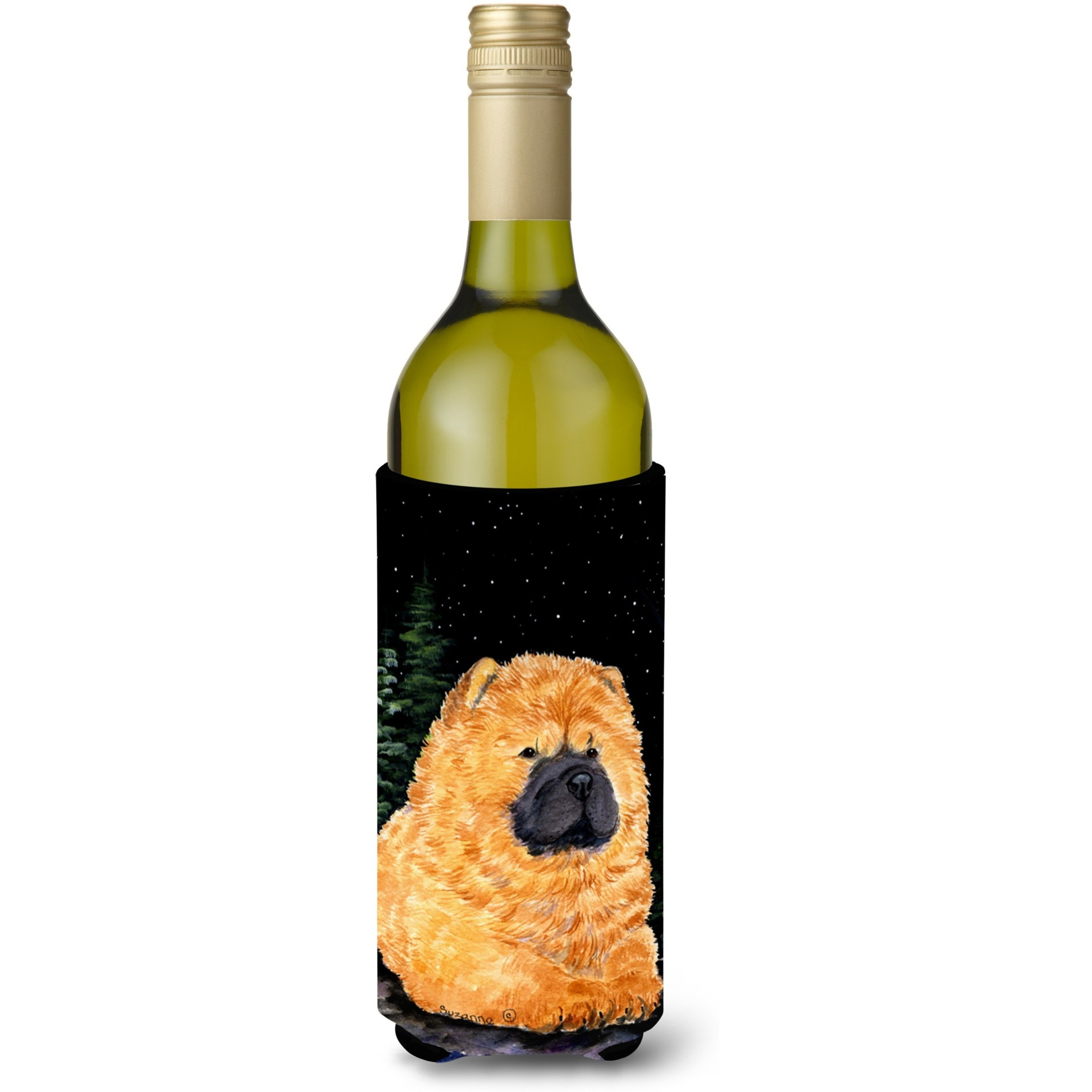 Starry Night Chow Chow Wine Bottle Beverage Insulator Beverage Insulator Hugger SS8489LITERK