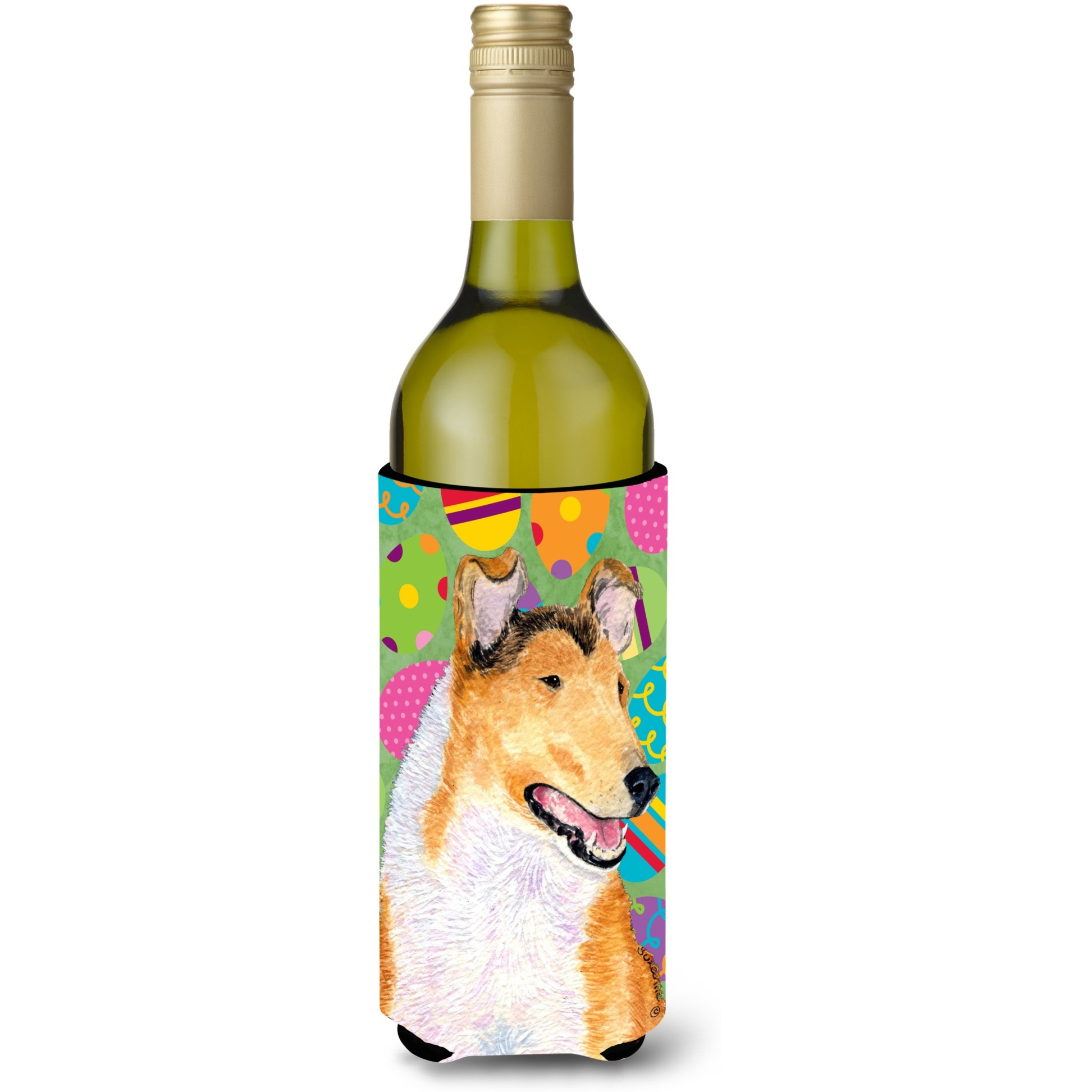 Collie Smooth Easter Eggtravaganza Wine Bottle Beverage Insulator Beverage Insulator Hugger
