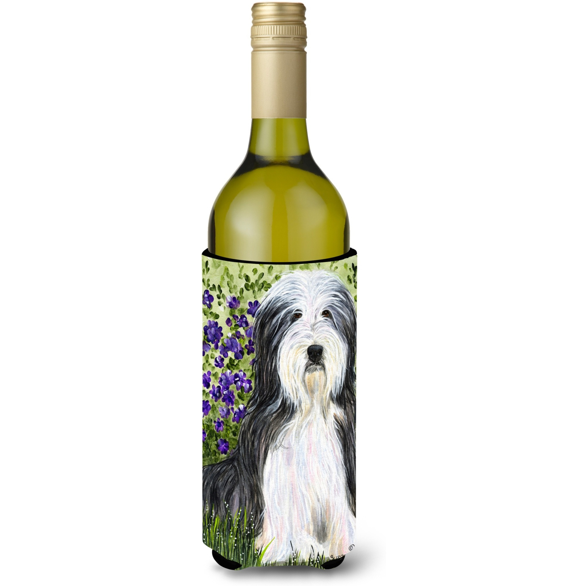 Bearded Collie Wine Bottle Beverage Insulator Beverage Insulator Hugger SS8022LITERK