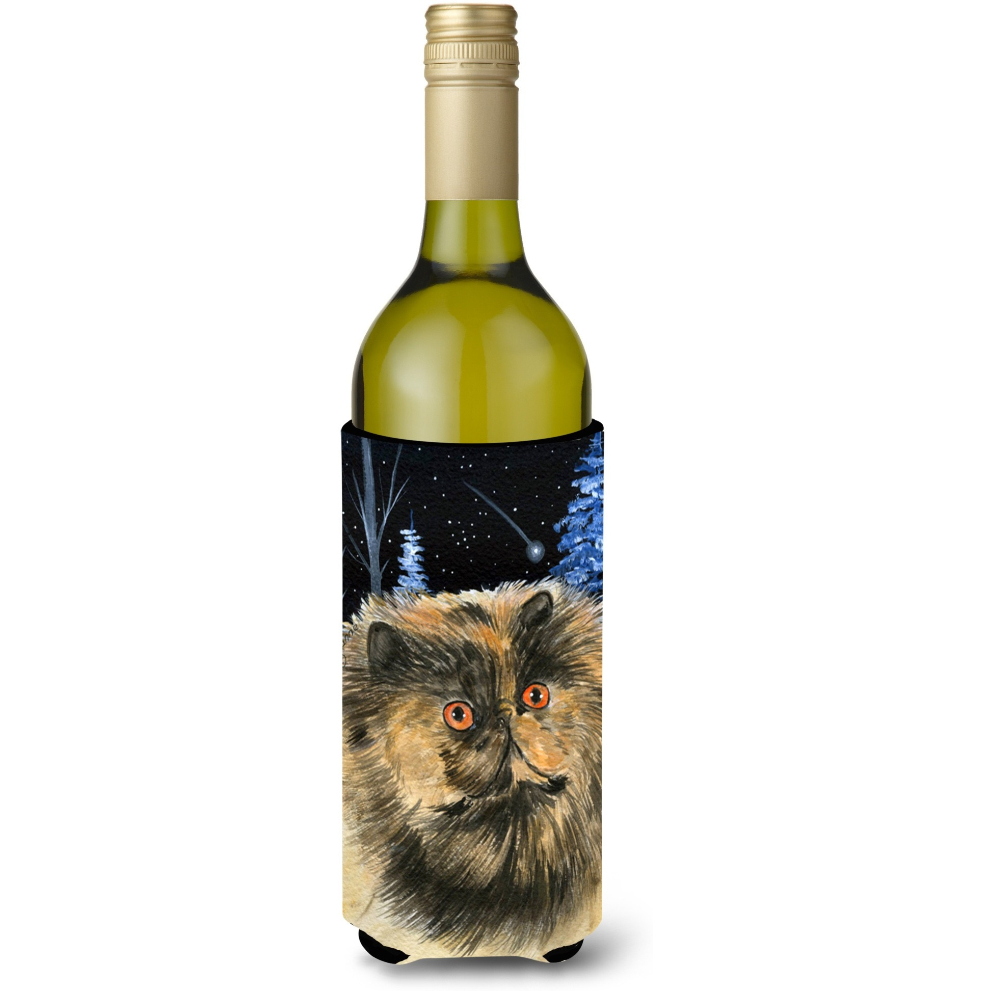 Starry Night Cat - Persian Wine Bottle Beverage Insulator Beverage Insulator Hugger SS8408LITERK