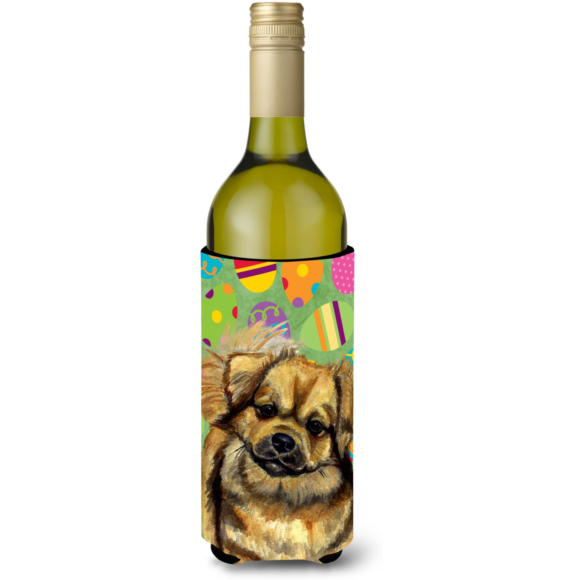 Tibetan Spaniel Easter Eggtravaganza Wine Bottle Beverage Insulator Beverage Insulator Hugger