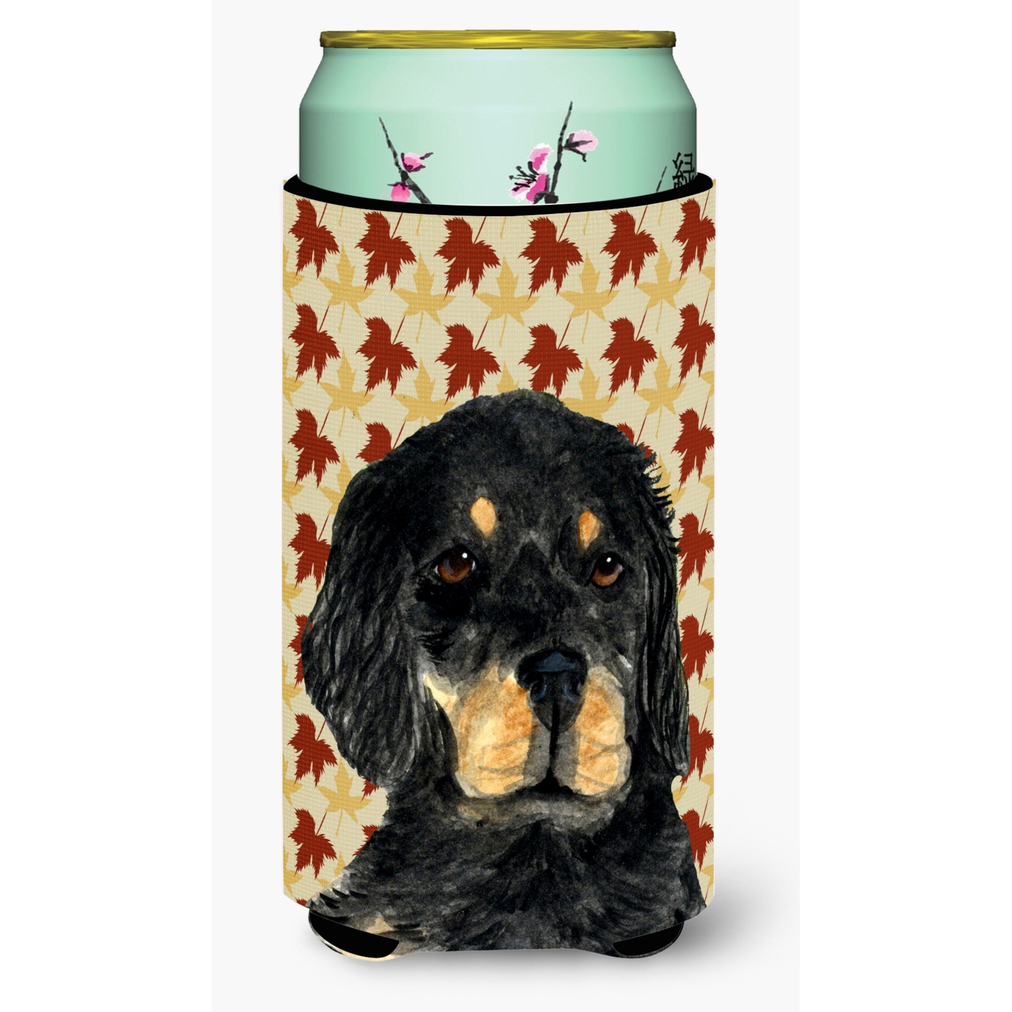 Gordon Setter Fall Leaves Portrait  Tall Boy Beverage Insulator Beverage Insulator Hugger