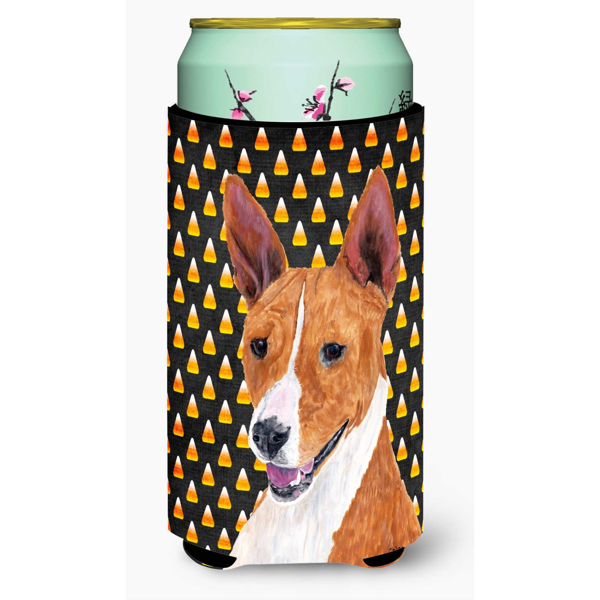 Basenji Candy Corn Halloween Portrait  Tall Boy Beverage Insulator Beverage Insulator Hugger
