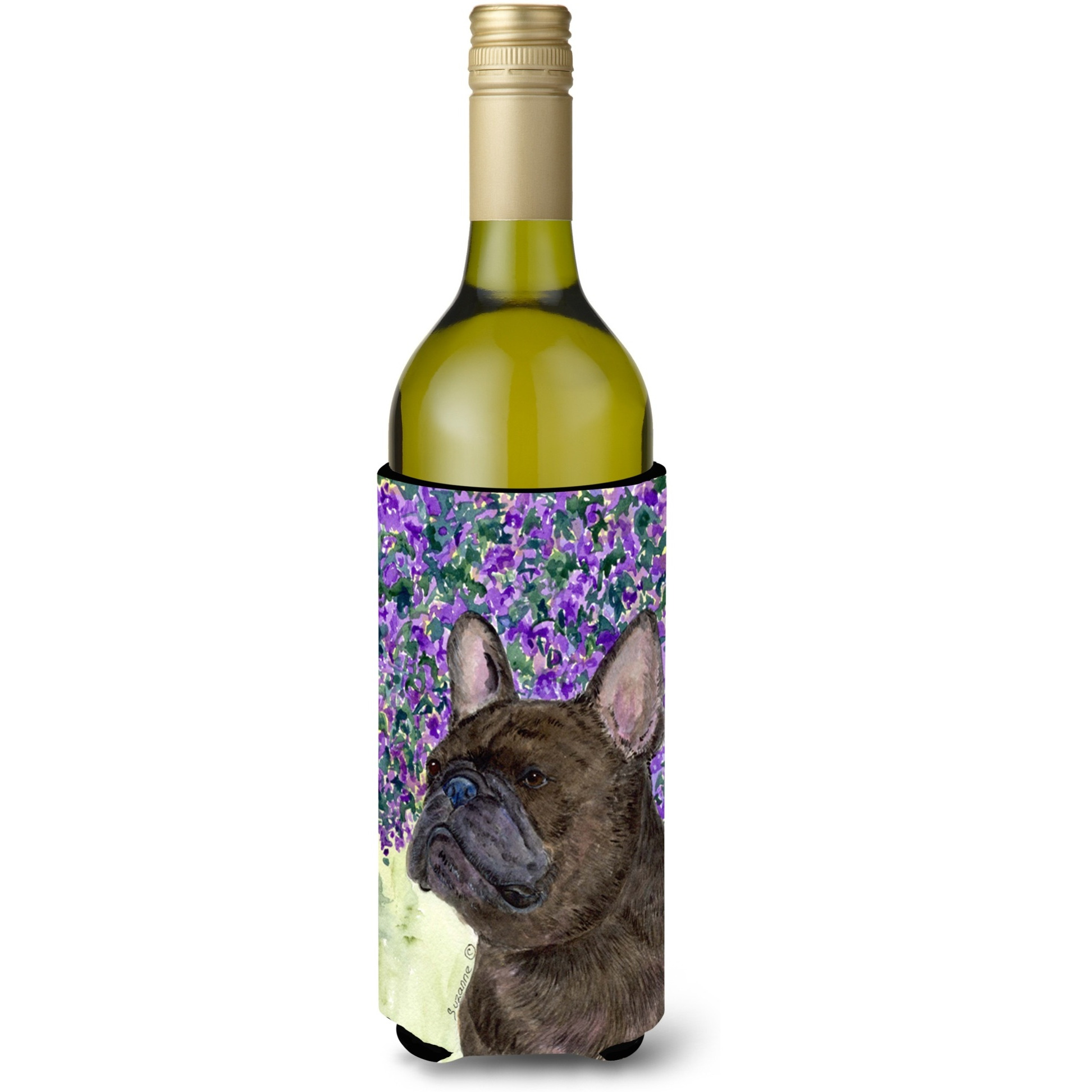 French Bulldog Wine Bottle Beverage Insulator Beverage Insulator Hugger SS8676LITERK