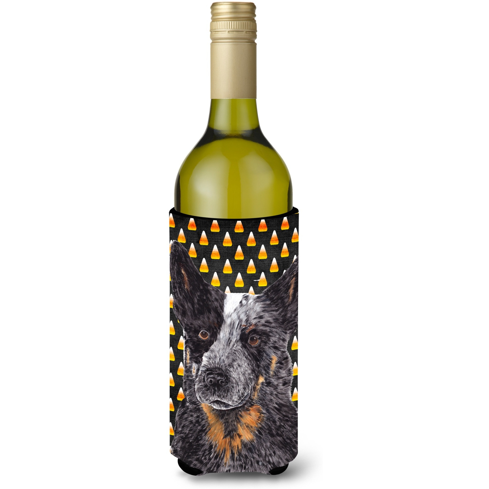 Australian Cattle Dog Candy Corn Halloween  Wine Bottle Beverage Insulator Beverage Insulator Hugger