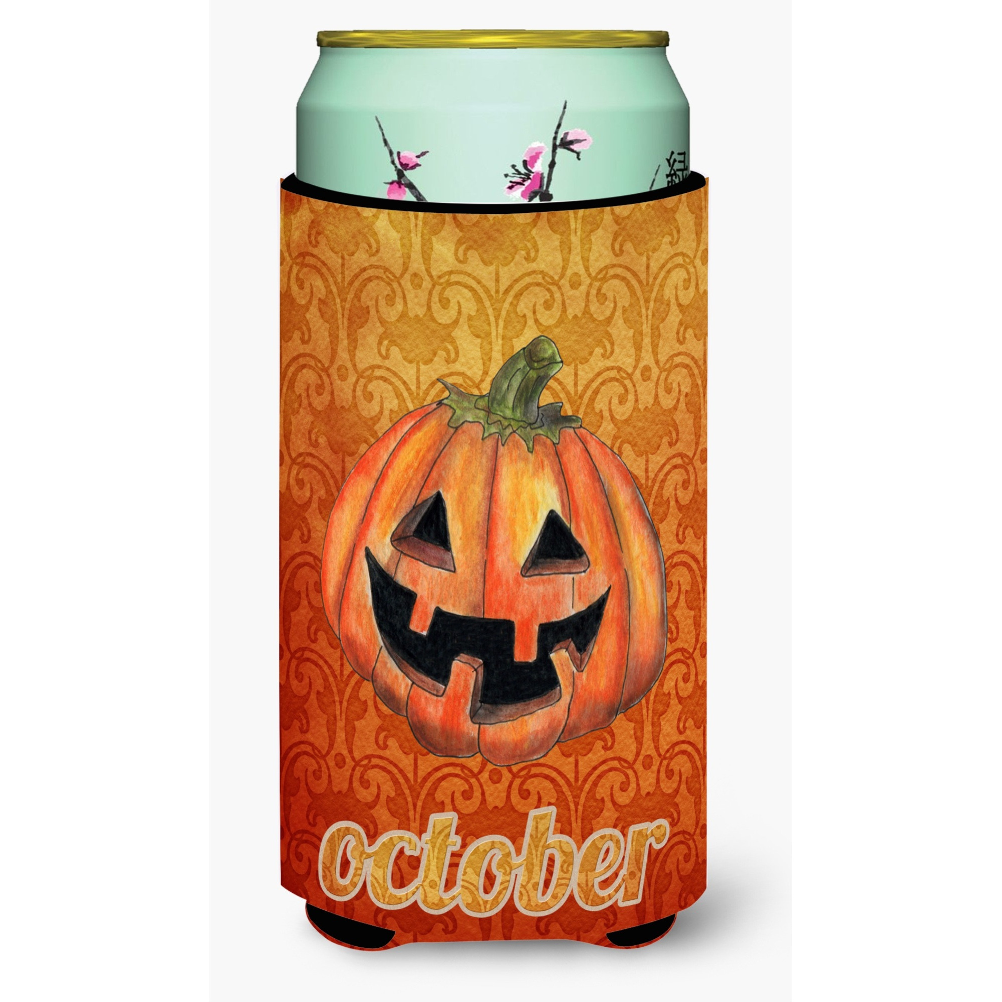 October Pumpkin Halloween  Tall Boy Beverage Insulator Beverage Insulator Hugger