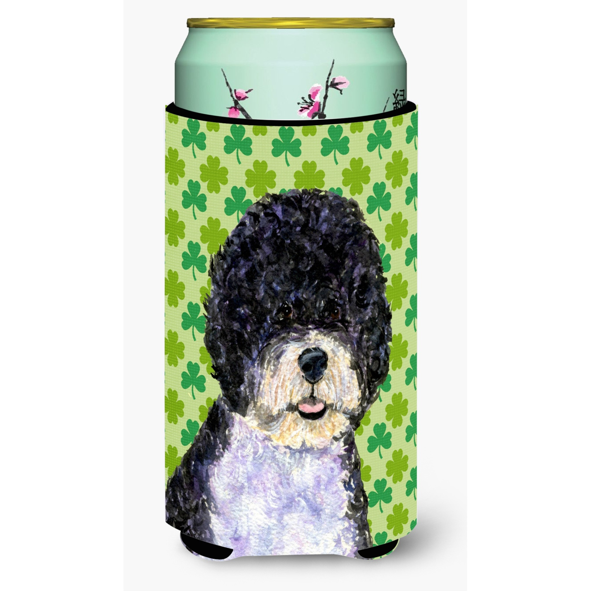 Portuguese Water Dog St. Patrick's Day Shamrock  Tall Boy Beverage Insulator Beverage Insulator Hugger