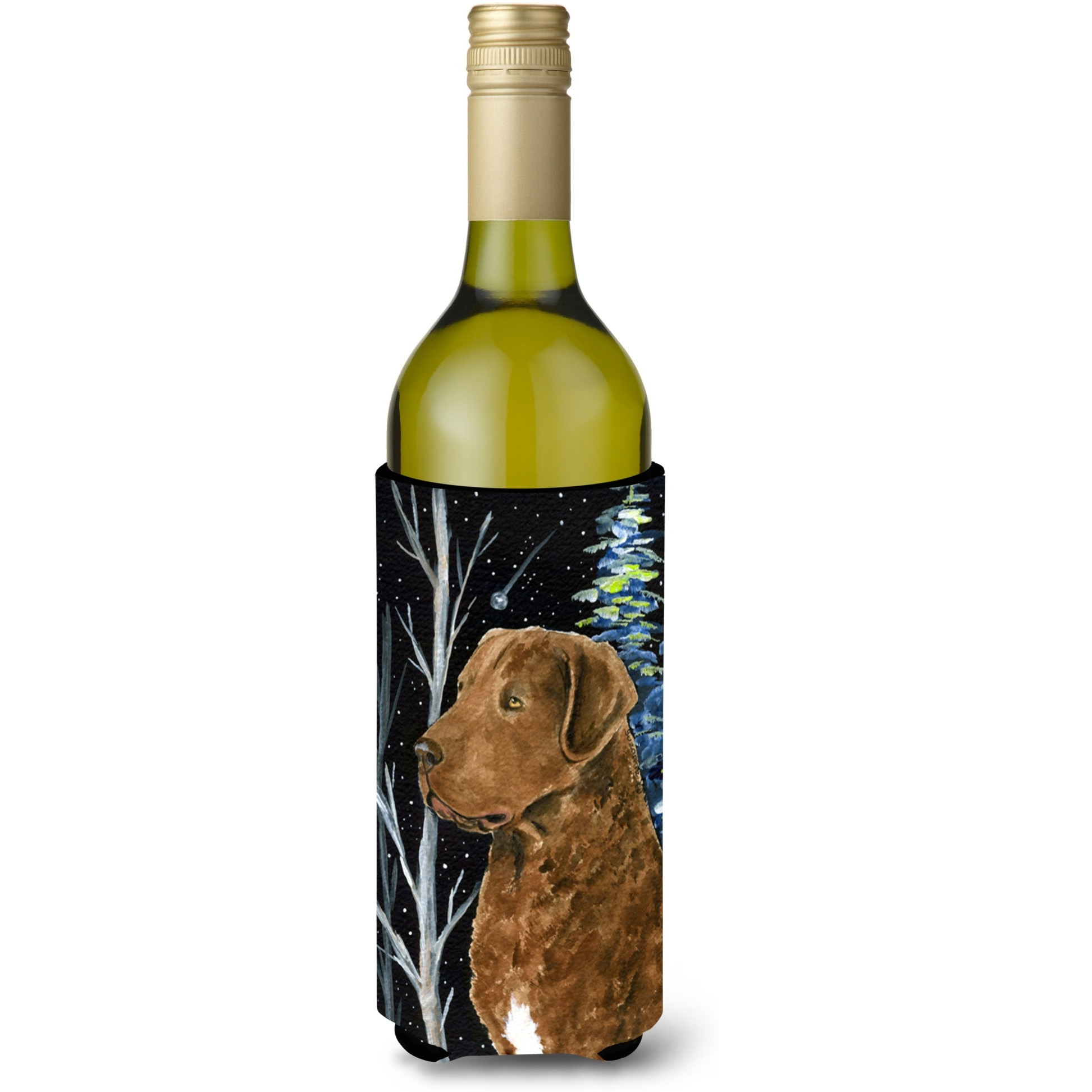 Starry Night Chesapeake Bay Retriever Wine Bottle Beverage Insulator Beverage Insulator Hugger SS8411LITERK