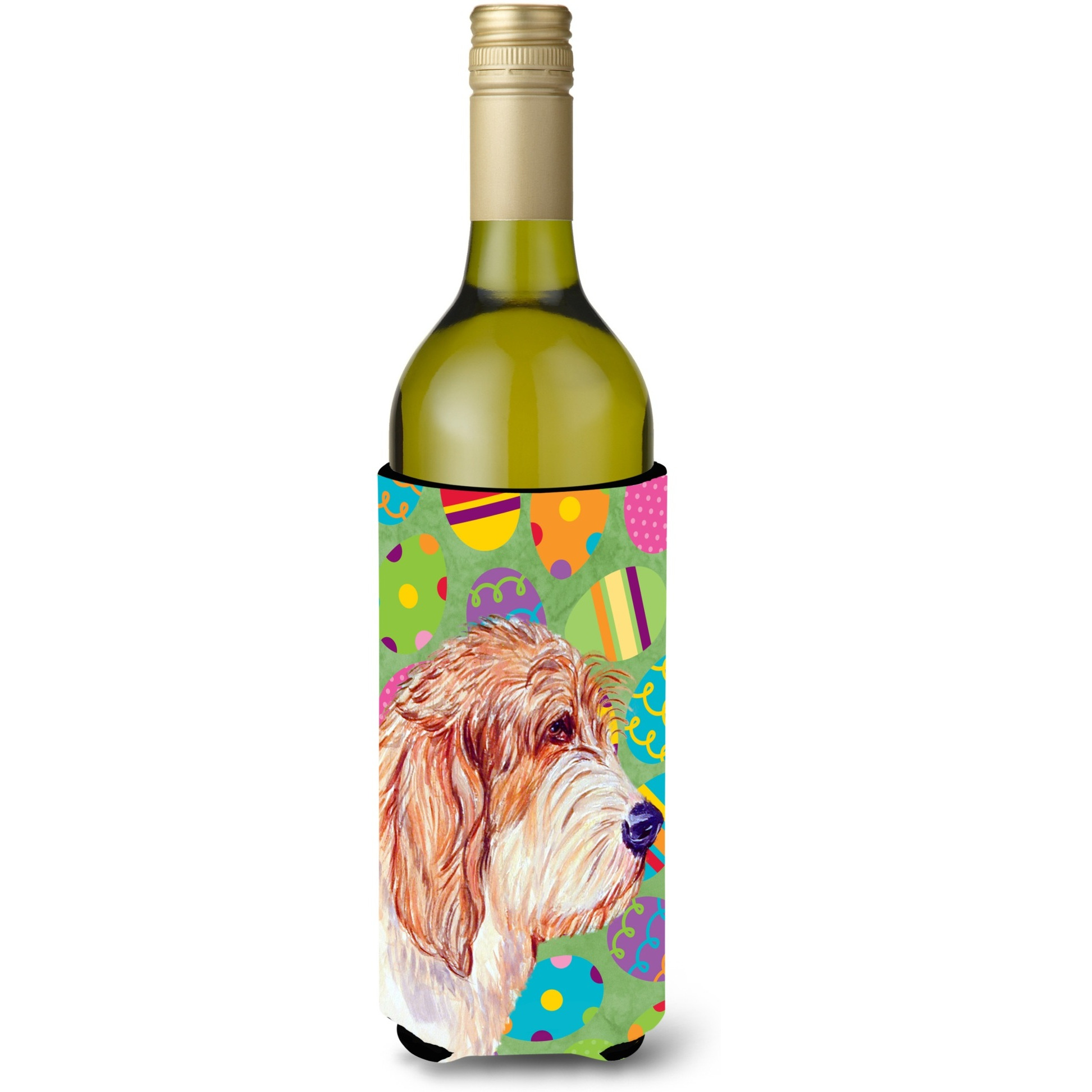 Petit Basset Griffon Vendeen Easter Eggtravaganza Wine Bottle Beverage Insulator Beverage Insulator Hugger