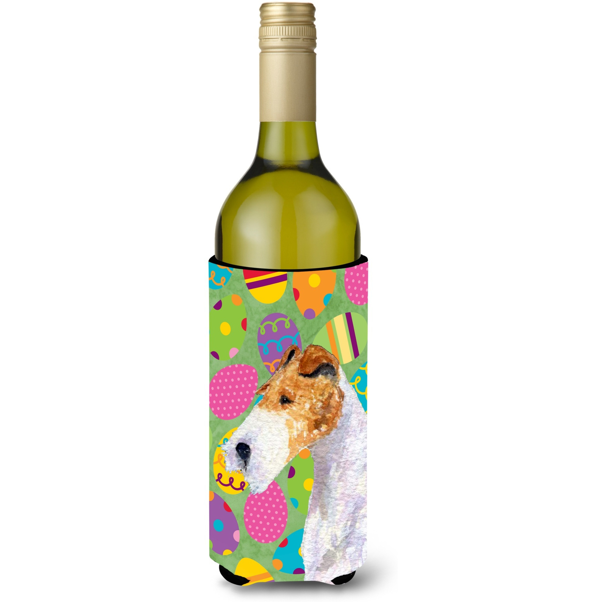 Fox Terrier Easter Eggtravaganza Wine Bottle Beverage Insulator Beverage Insulator Hugger
