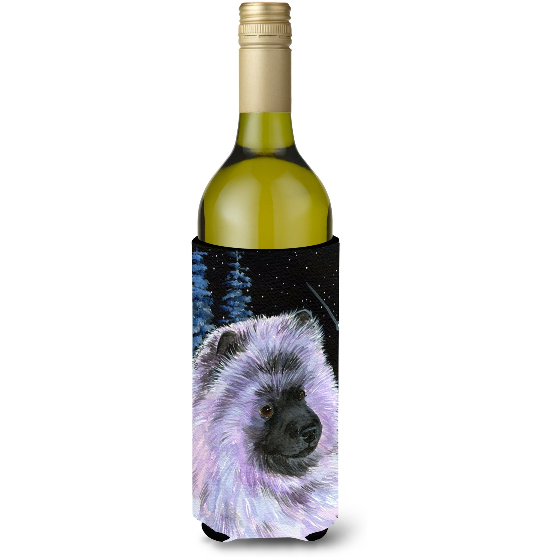 Starry Night Keeshond Wine Bottle Beverage Insulator Beverage Insulator Hugger SS8412LITERK