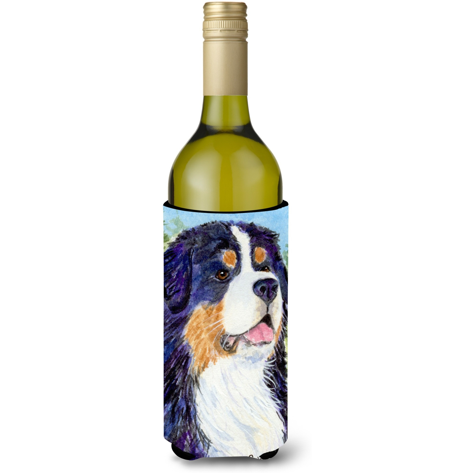 Bernese Mountain Dog Wine Bottle Beverage Insulator Beverage Insulator Hugger SS8867LITERK