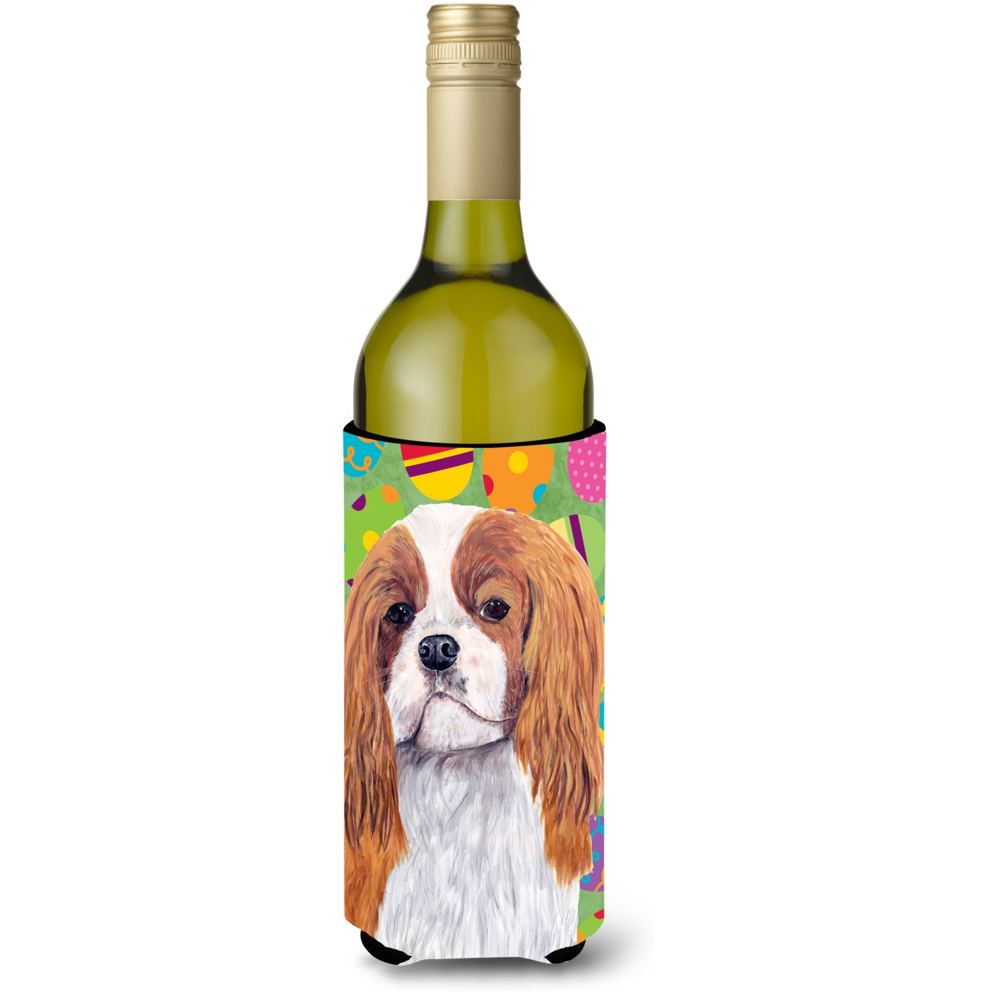Cavalier Spaniel Easter Eggtravaganza Wine Bottle Beverage Insulator Beverage Insulator Hugger SC9474LITERK