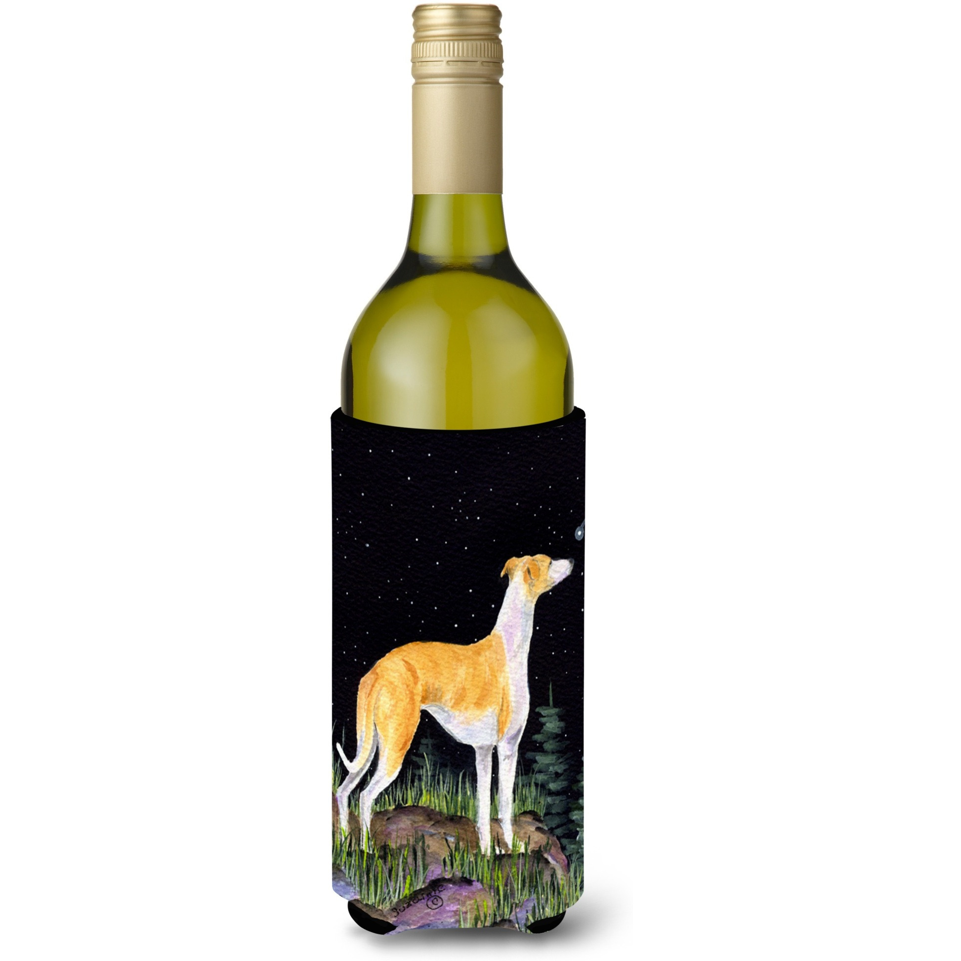 Starry Night Whippet Wine Bottle Beverage Insulator Beverage Insulator Hugger