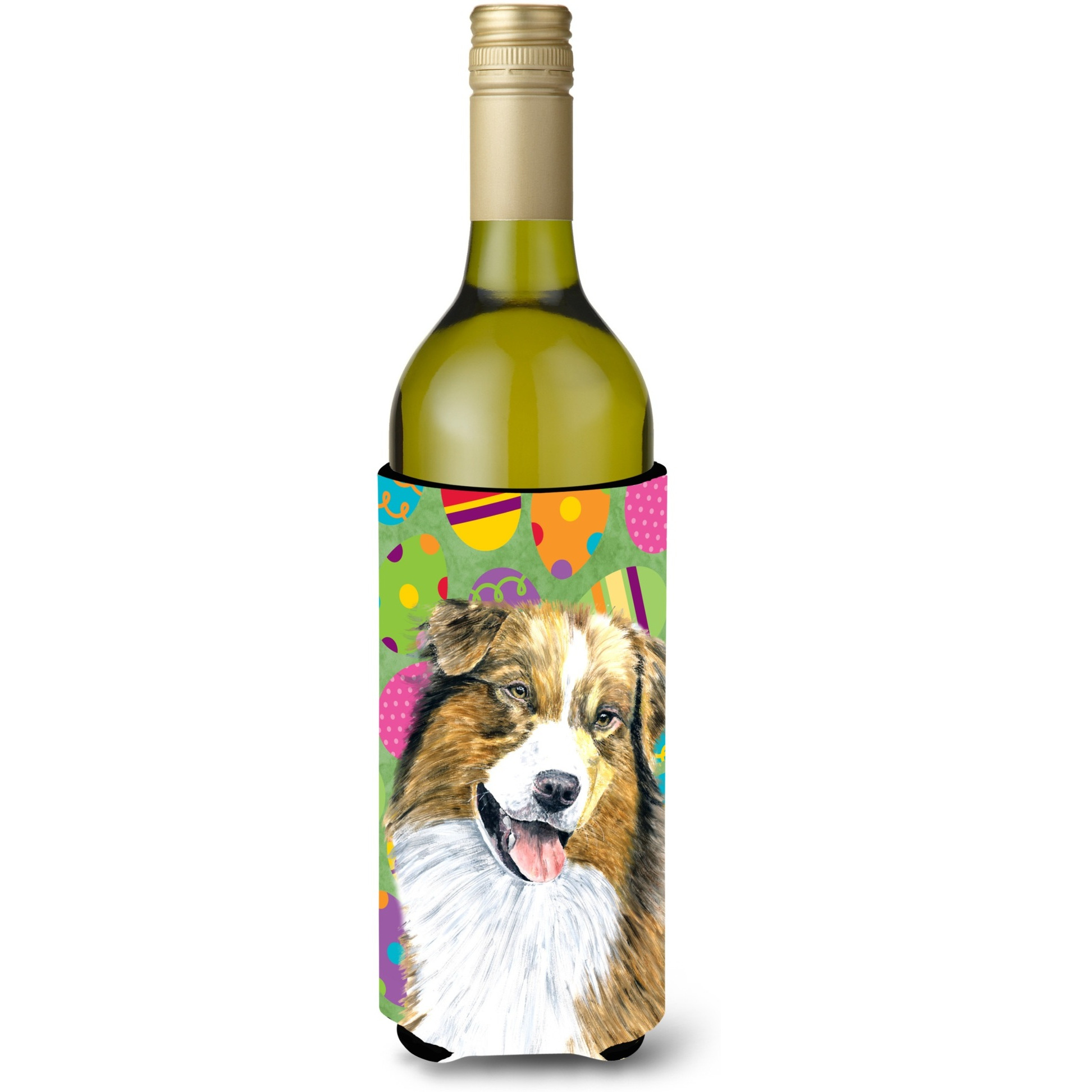Australian Shepherd Easter Eggtravaganza Wine Bottle Beverage Insulator Beverage Insulator Hugger SC9477LITERK