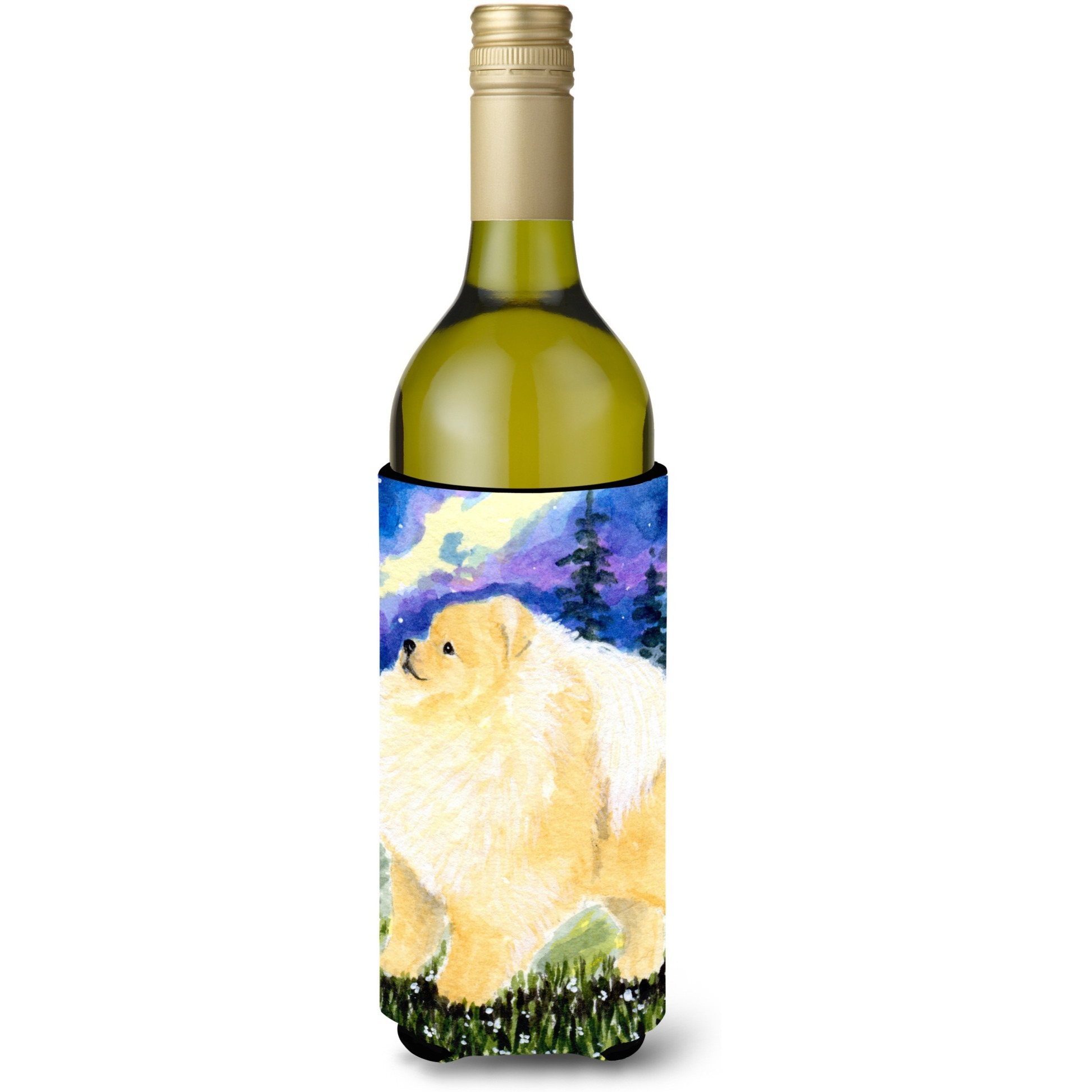 Pomeranian Wine Bottle Beverage Insulator Beverage Insulator Hugger SS8998LITERK