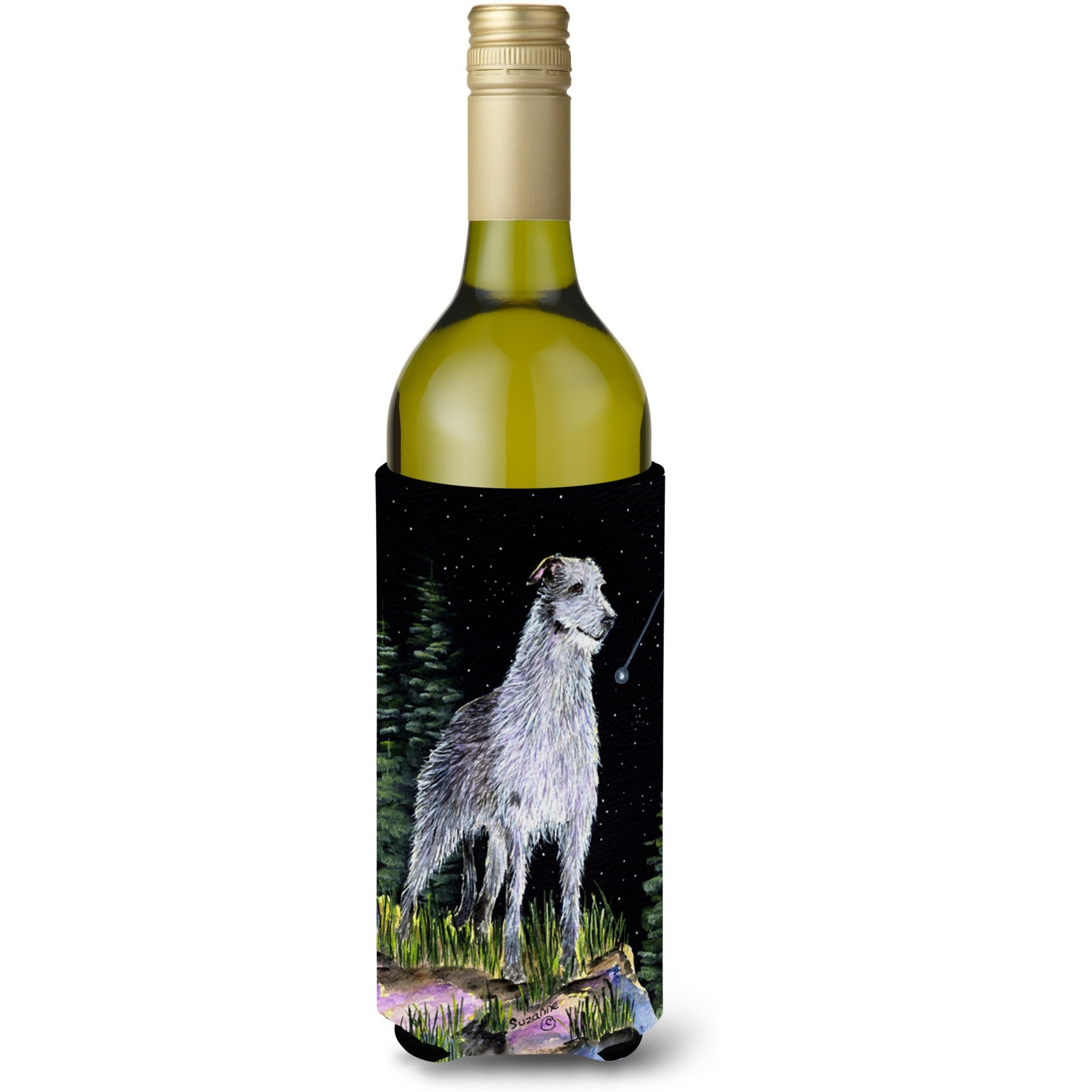 Starry Night Scottish Deerhound Wine Bottle Beverage Insulator Beverage Insulator Hugger