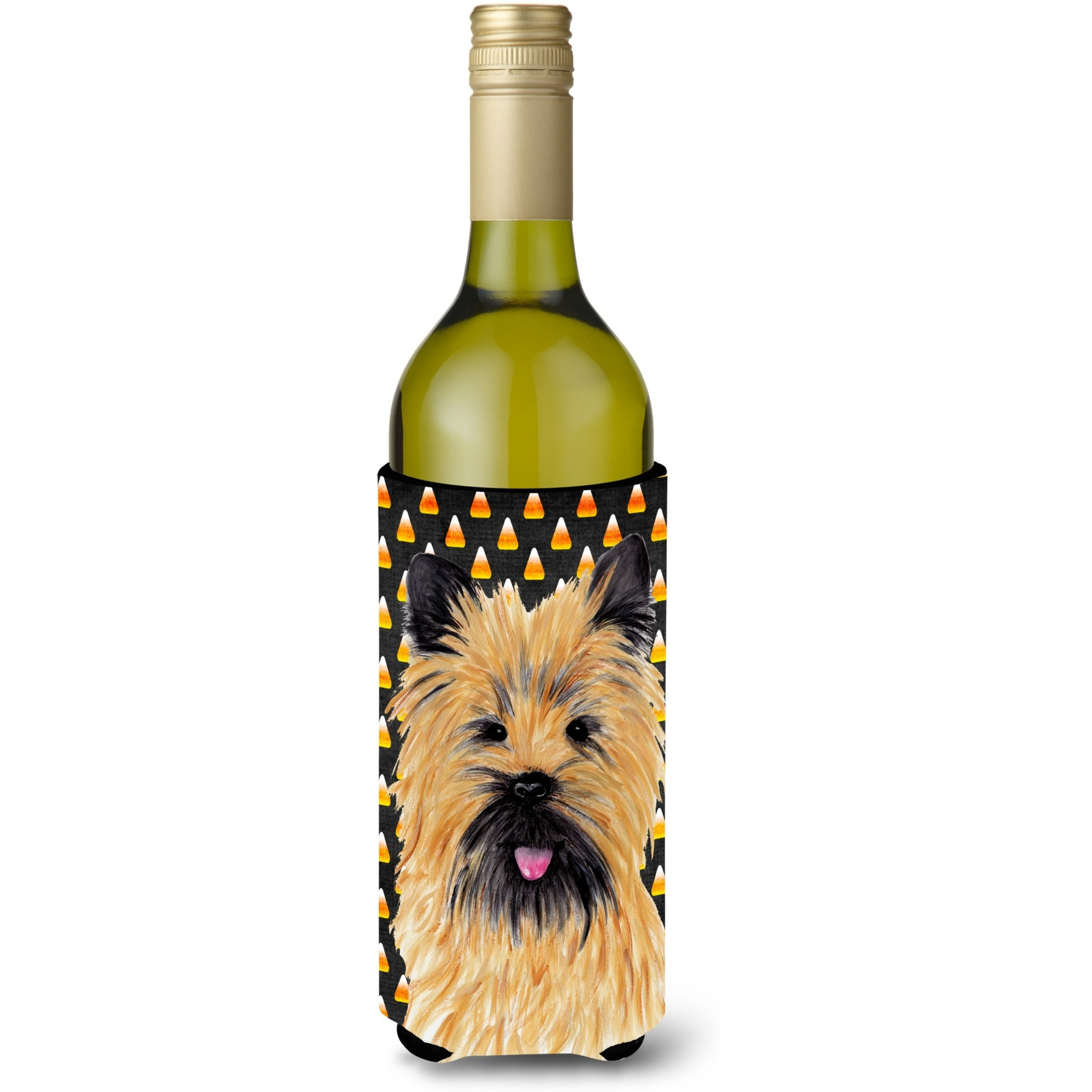 Cairn Terrier Candy Corn Halloween  Wine Bottle Beverage Insulator Beverage Insulator Hugger