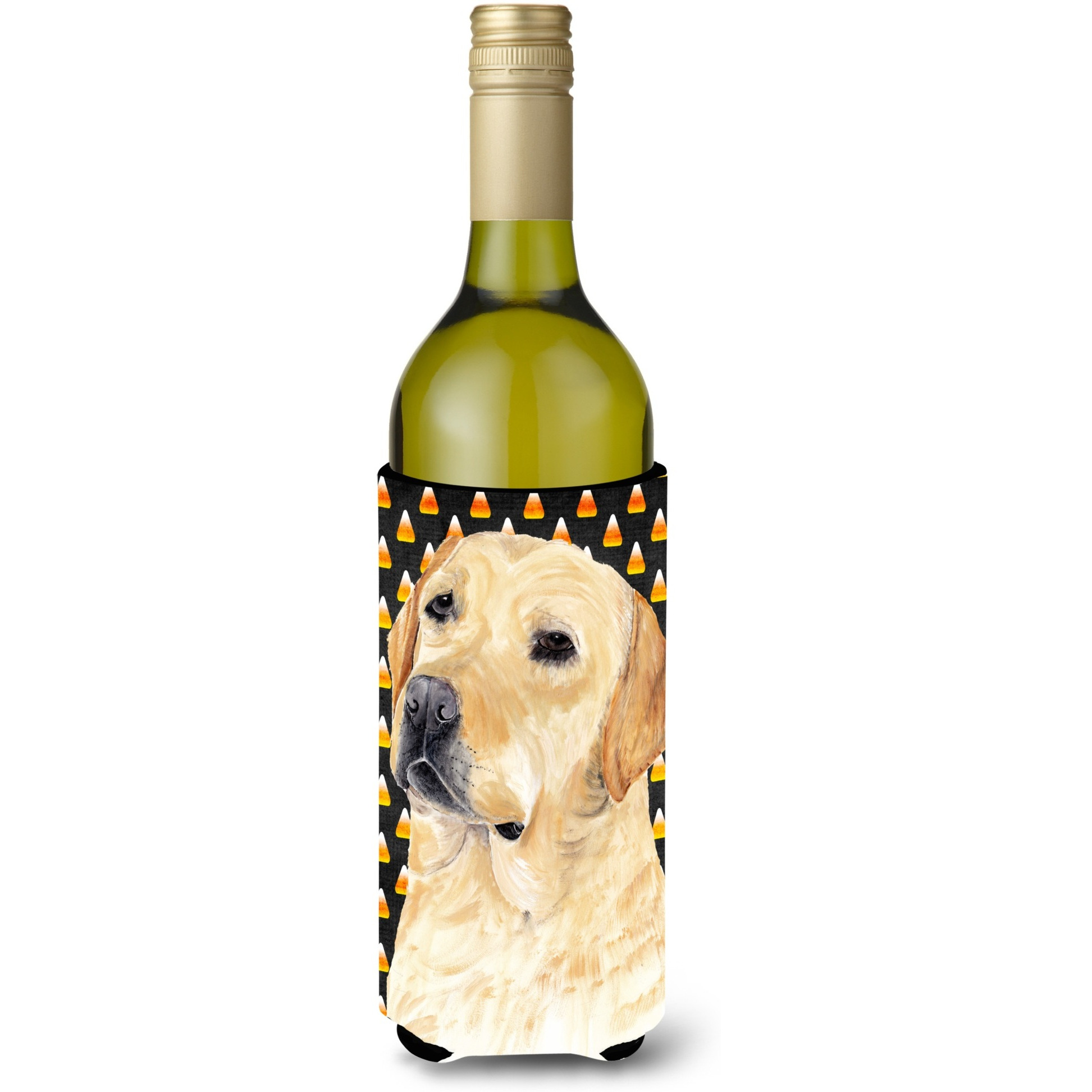 Labrador Yellow Candy Corn Halloween  Wine Bottle Beverage Insulator Beverage Insulator Hugger