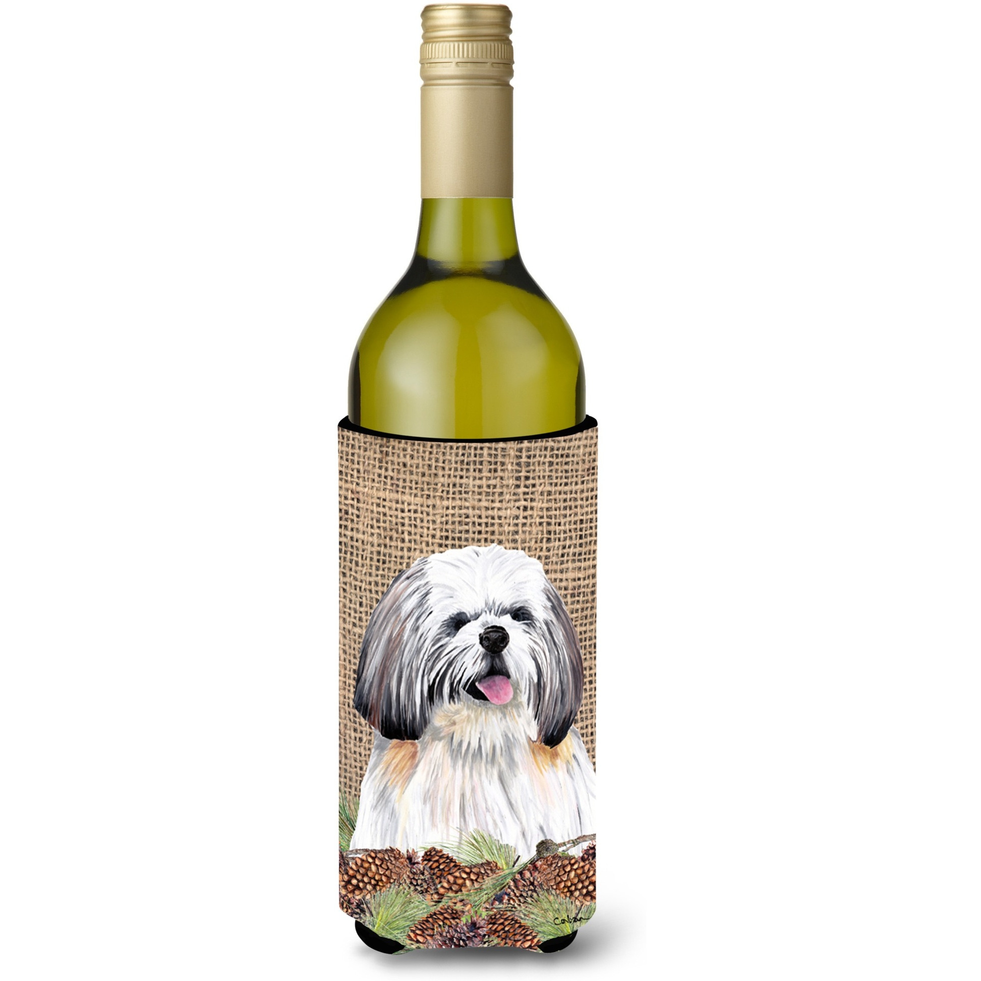 Shih Tzu Wine Bottle Beverage Insulator Beverage Insulator Hugger SC9040LITERK