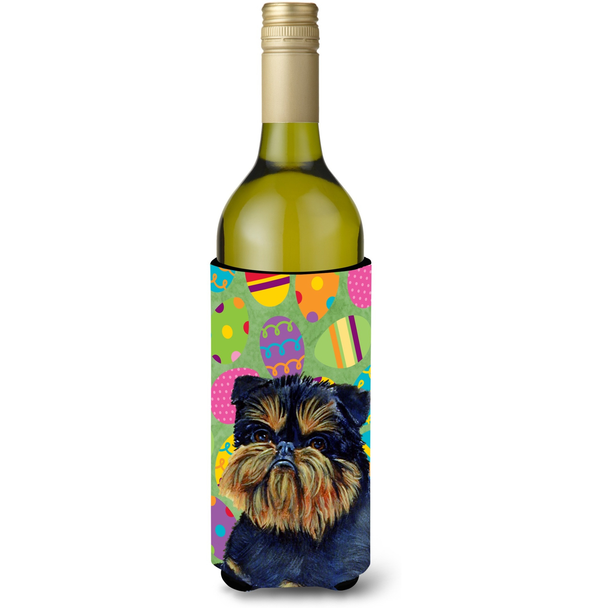 Brussels Griffon Easter Eggtravaganza Wine Bottle Beverage Insulator Beverage Insulator Hugger LH9433LITERK