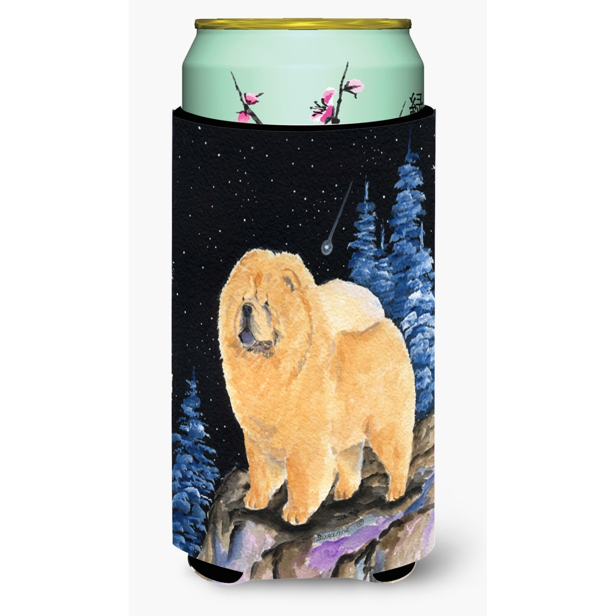 Starry Night Chow Chow  Tall Boy Beverage Insulator Beverage Insulator Hugger