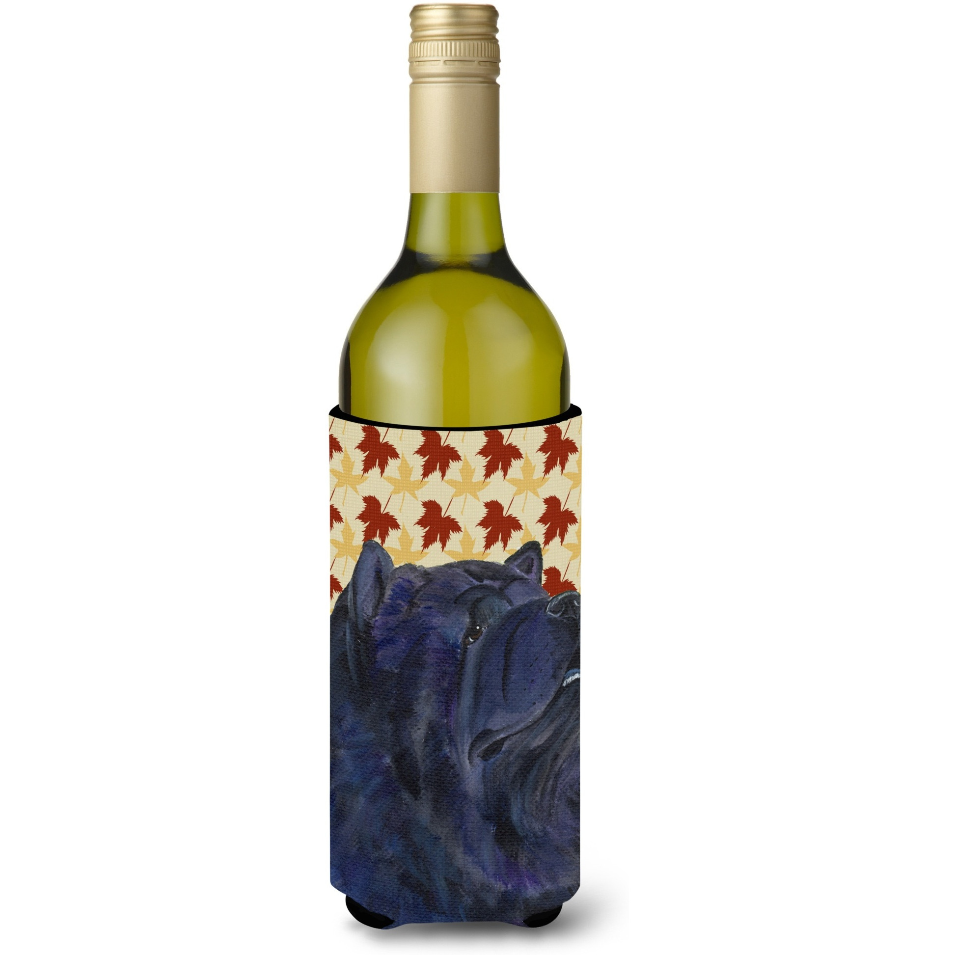 Chow Chow Fall Leaves Portrait Wine Bottle Beverage Insulator Beverage Insulator Hugger SS4355LITERK