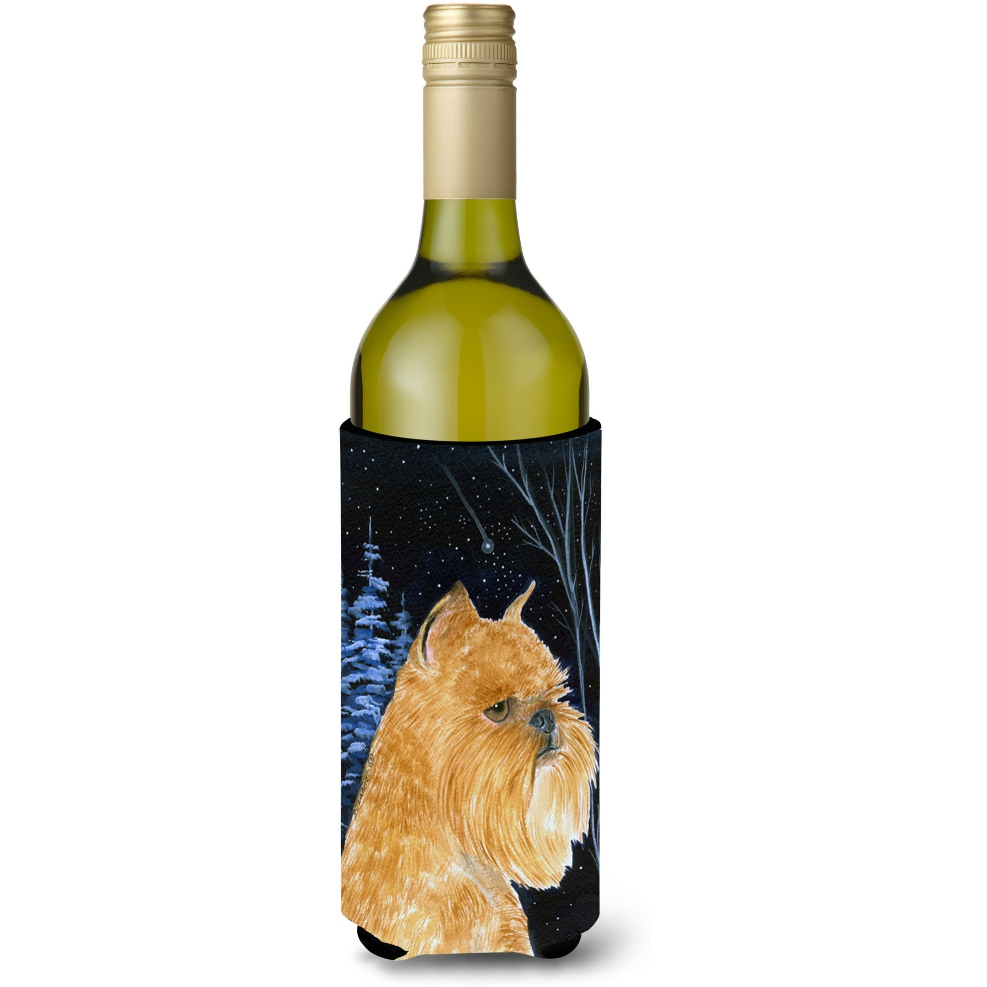 Starry Night Brussels Griffon Wine Bottle Beverage Insulator Beverage Insulator Hugger