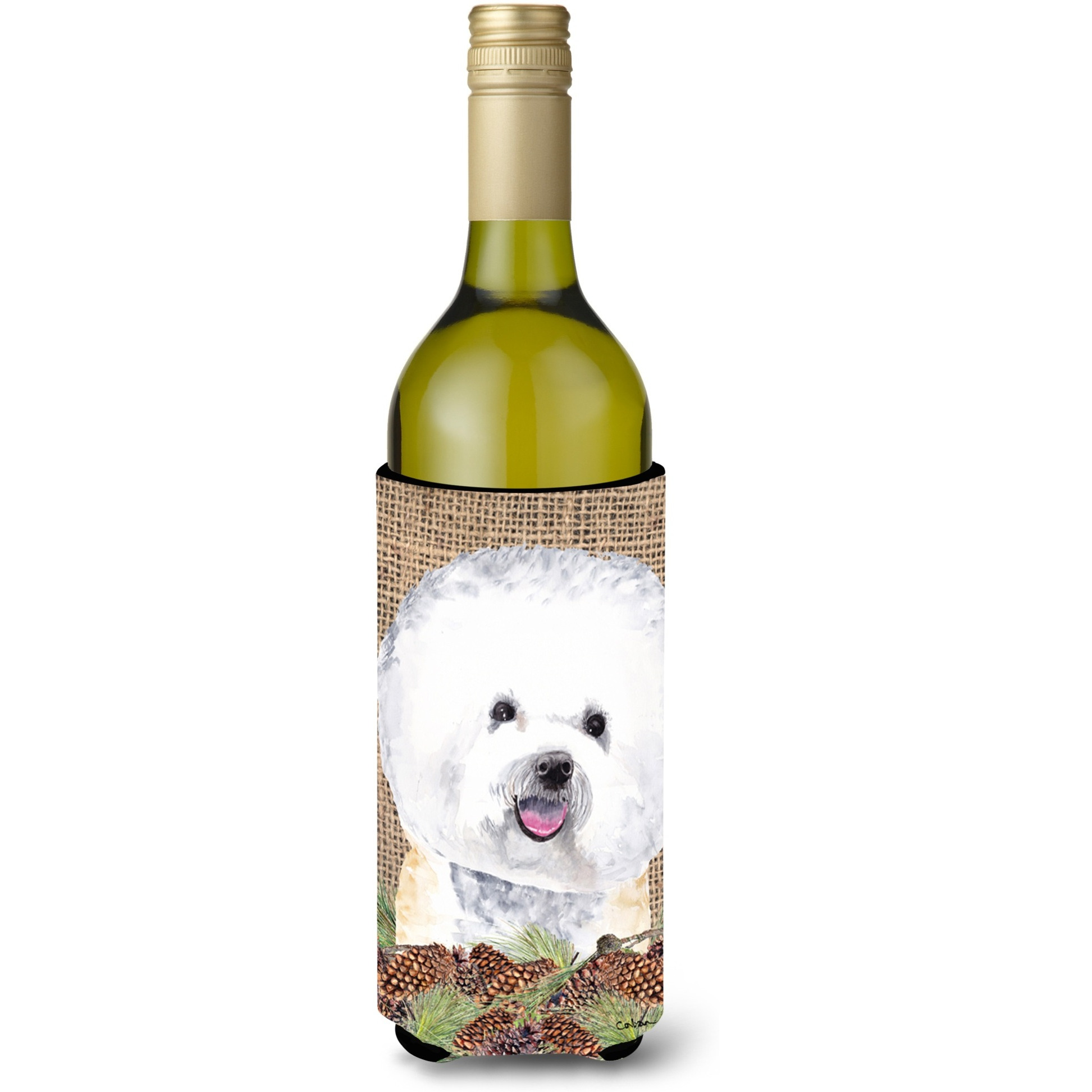 Bichon Frise Wine Bottle Beverage Insulator Beverage Insulator Hugger SC9047LITERK