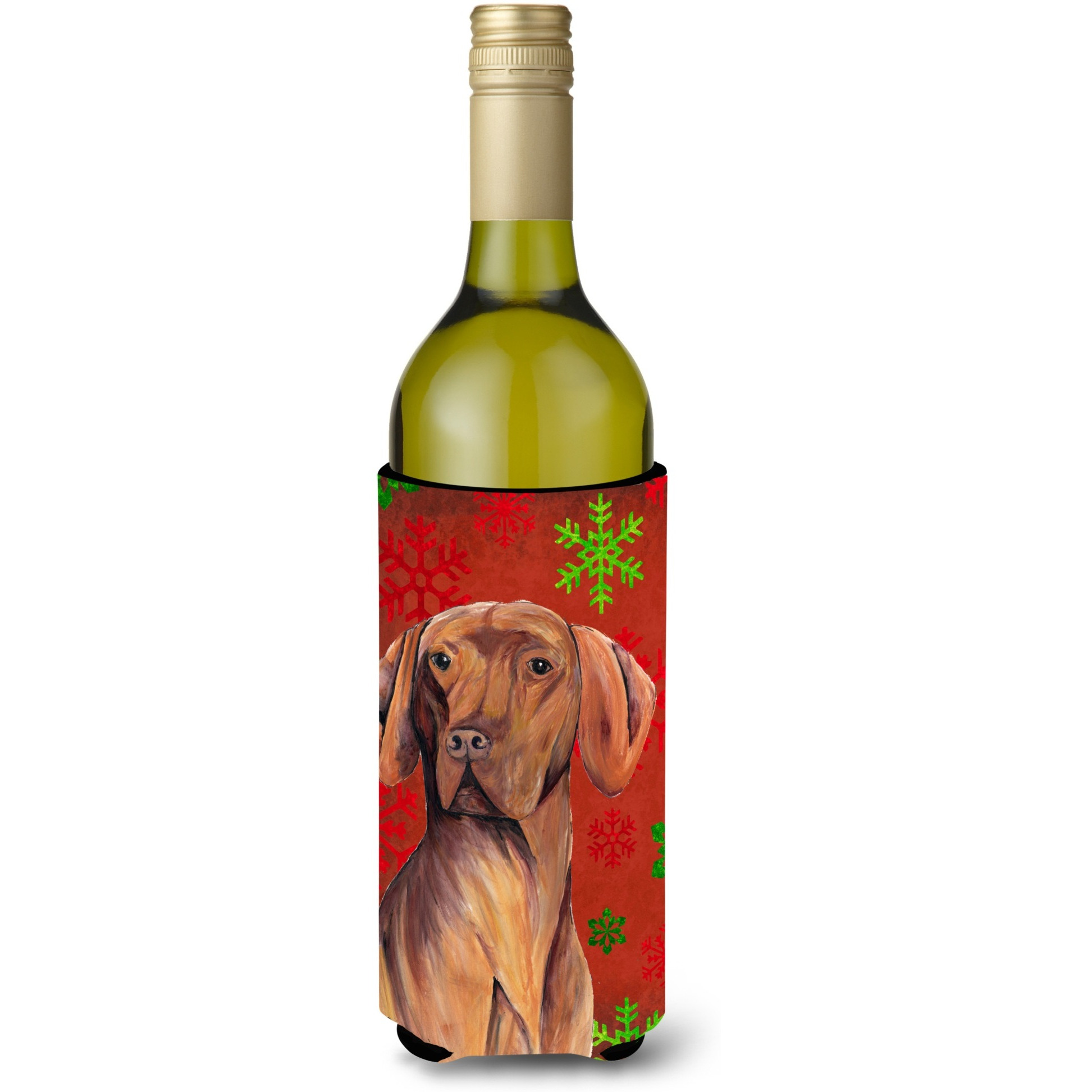 Vizsla Snowflakes Holiday Christmas Wine Bottle Beverage Insulator Beverage Insulator Hugger