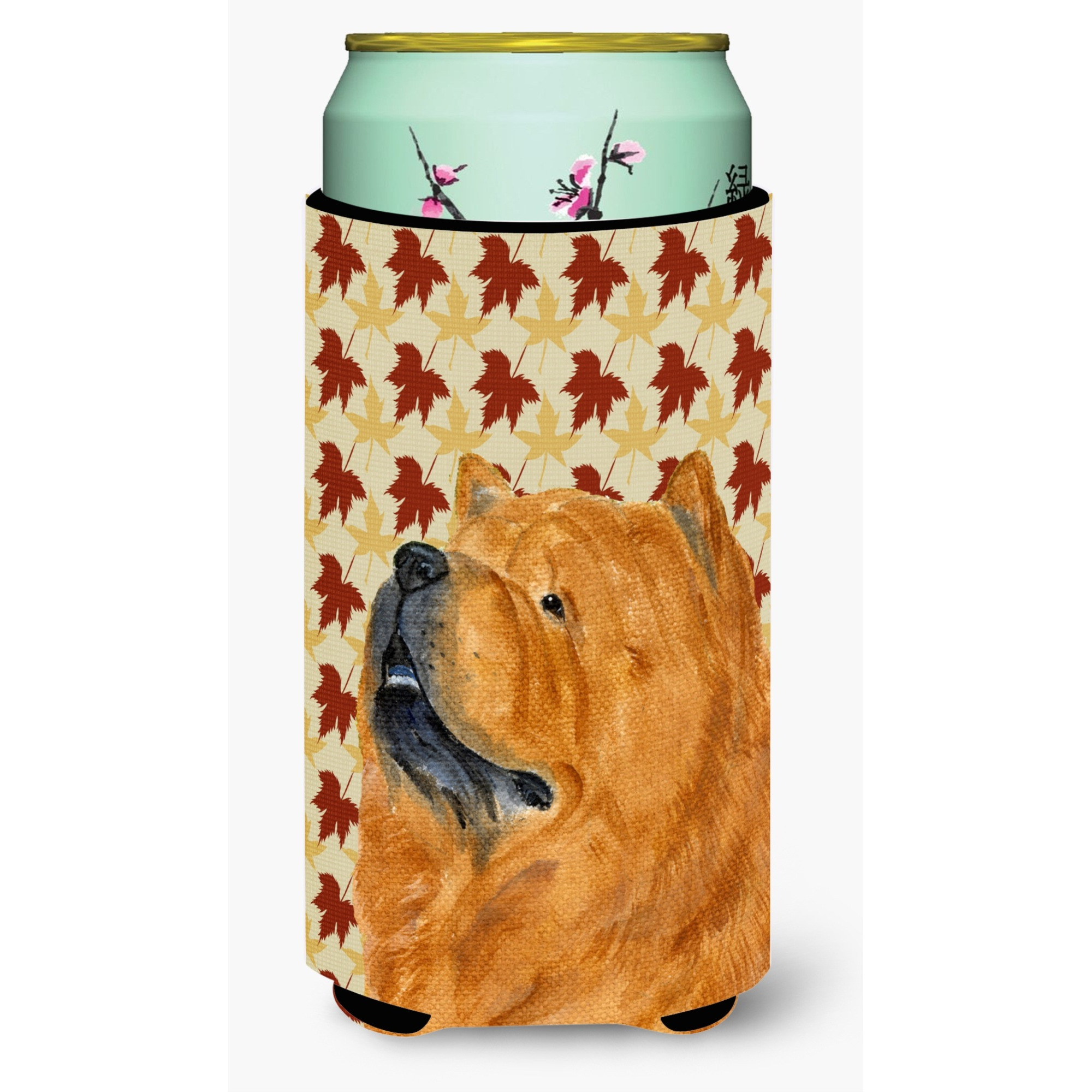 Chow Chow Fall Leaves Portrait  Tall Boy Beverage Insulator Beverage Insulator Hugger