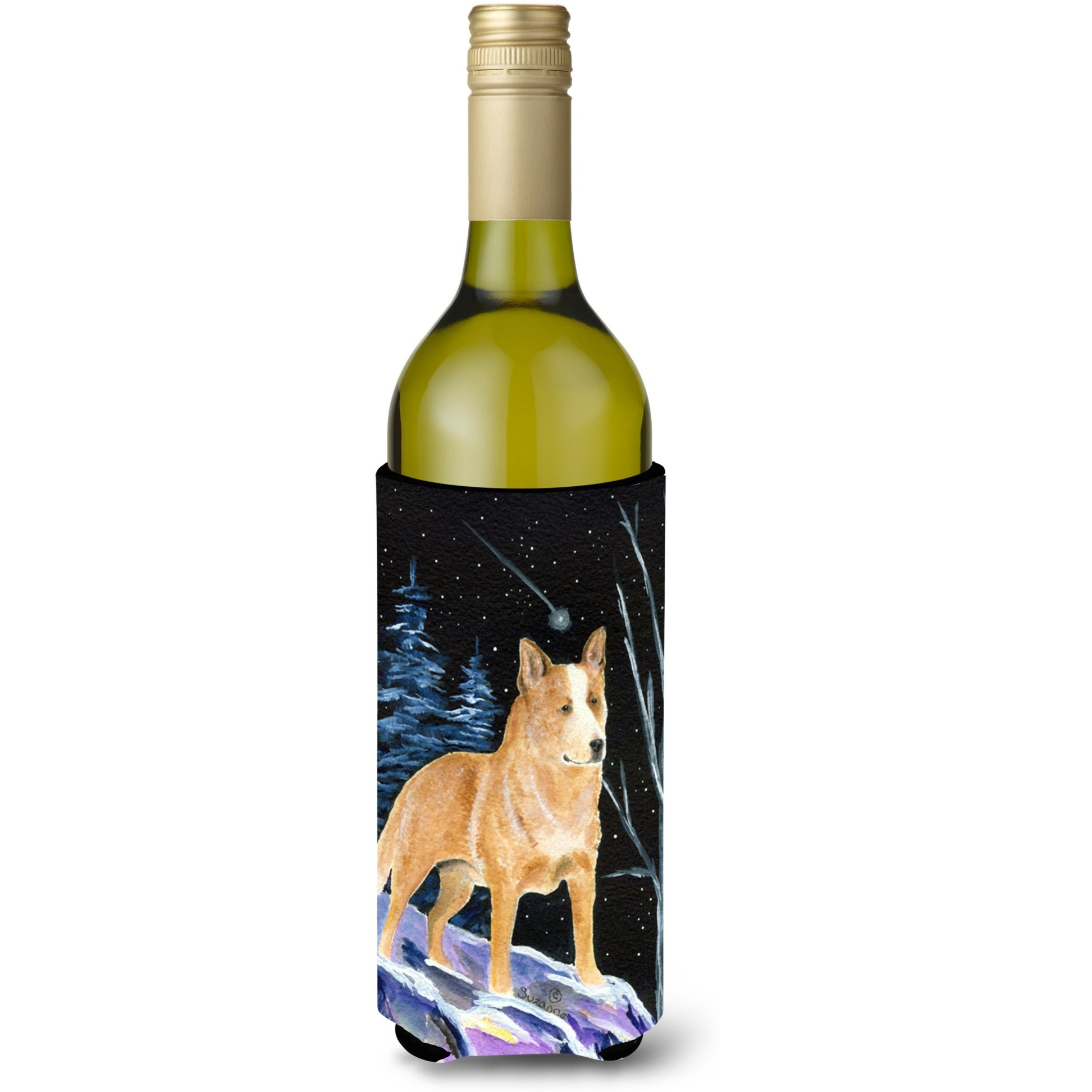 Starry Night Australian Cattle Dog Wine Bottle Beverage Insulator Beverage Insulator Hugger