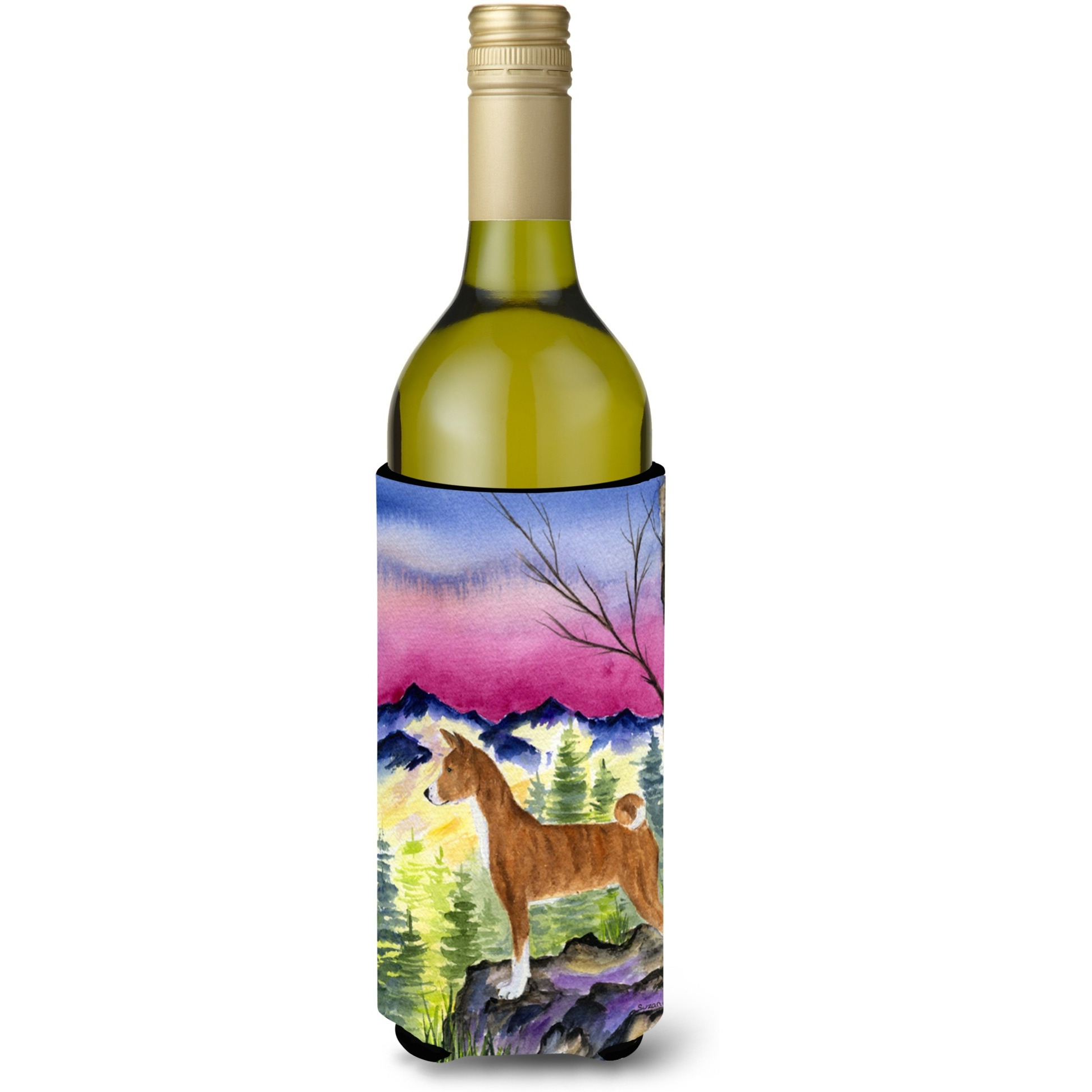 Basenji Wine Bottle Beverage Insulator Beverage Insulator Hugger SS8371LITERK