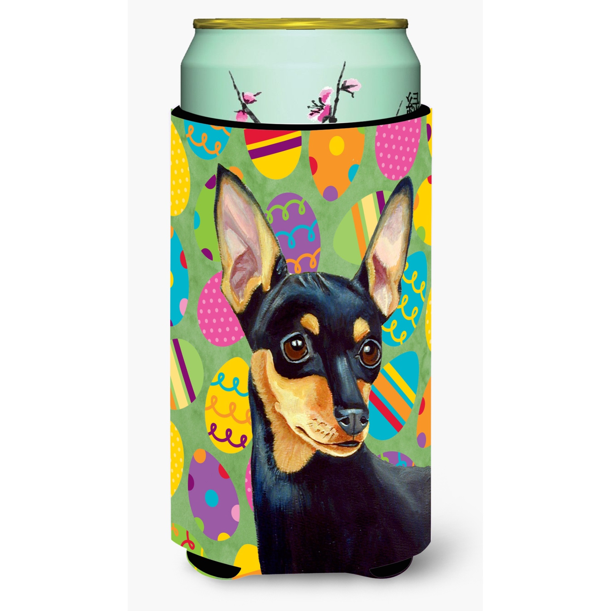 Min Pin Easter Eggtravaganza  Tall Boy Beverage Insulator Beverage Insulator Hugger