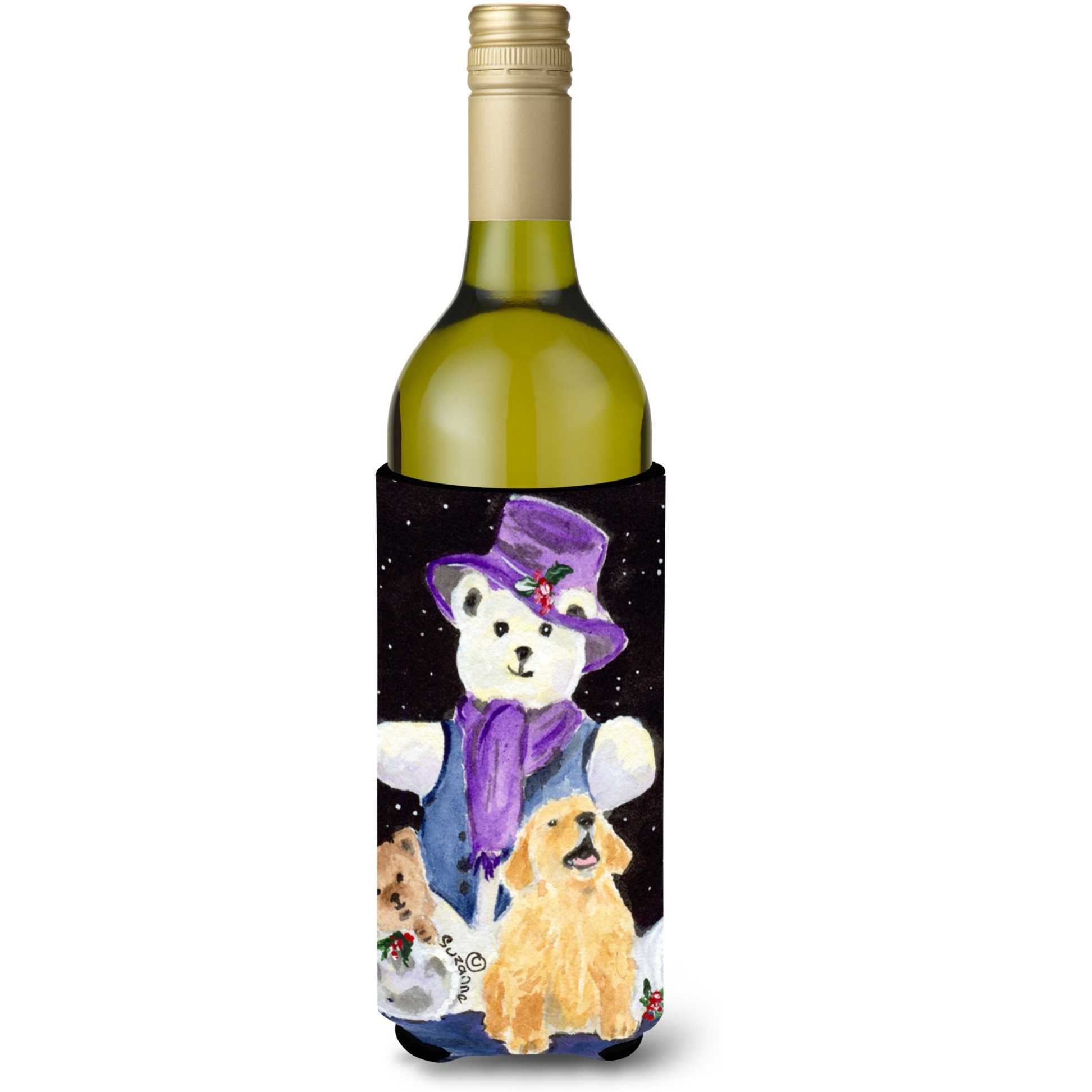 Golden Retriever Wine Bottle Beverage Insulator Beverage Insulator Hugger SS8954LITERK