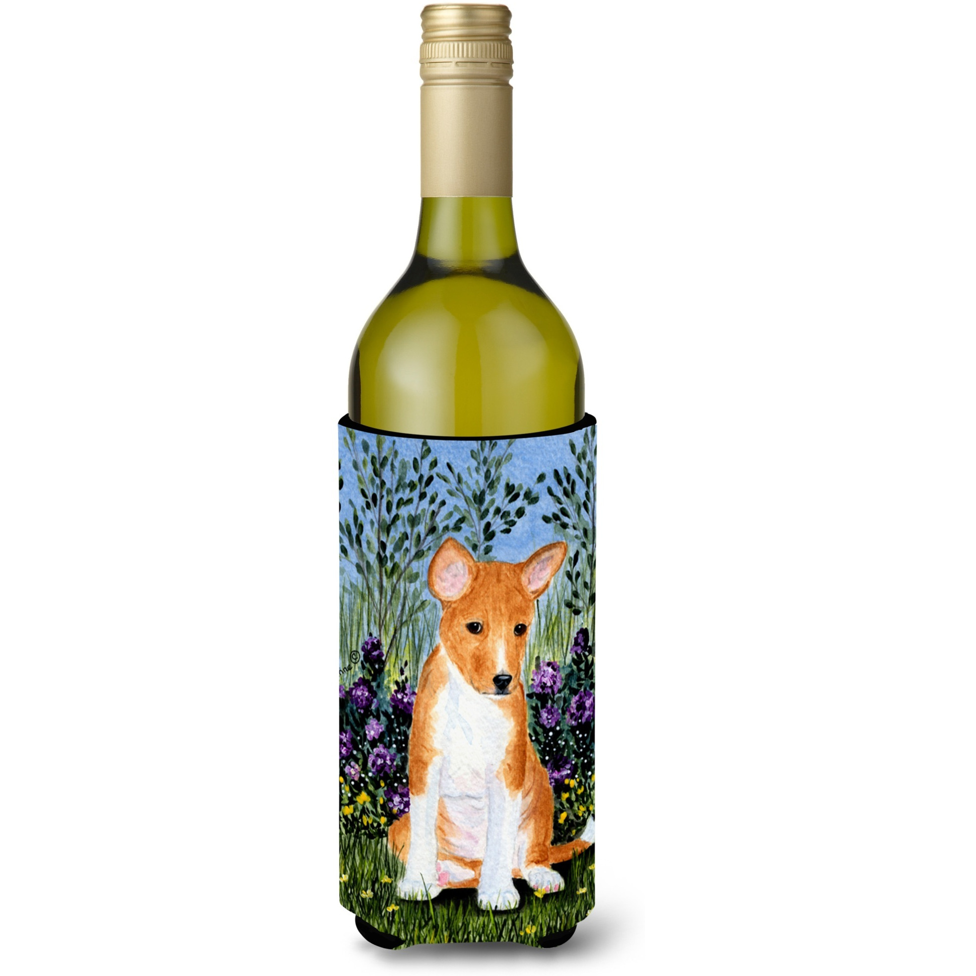 Basenji Wine Bottle Beverage Insulator Beverage Insulator Hugger SS8108LITERK