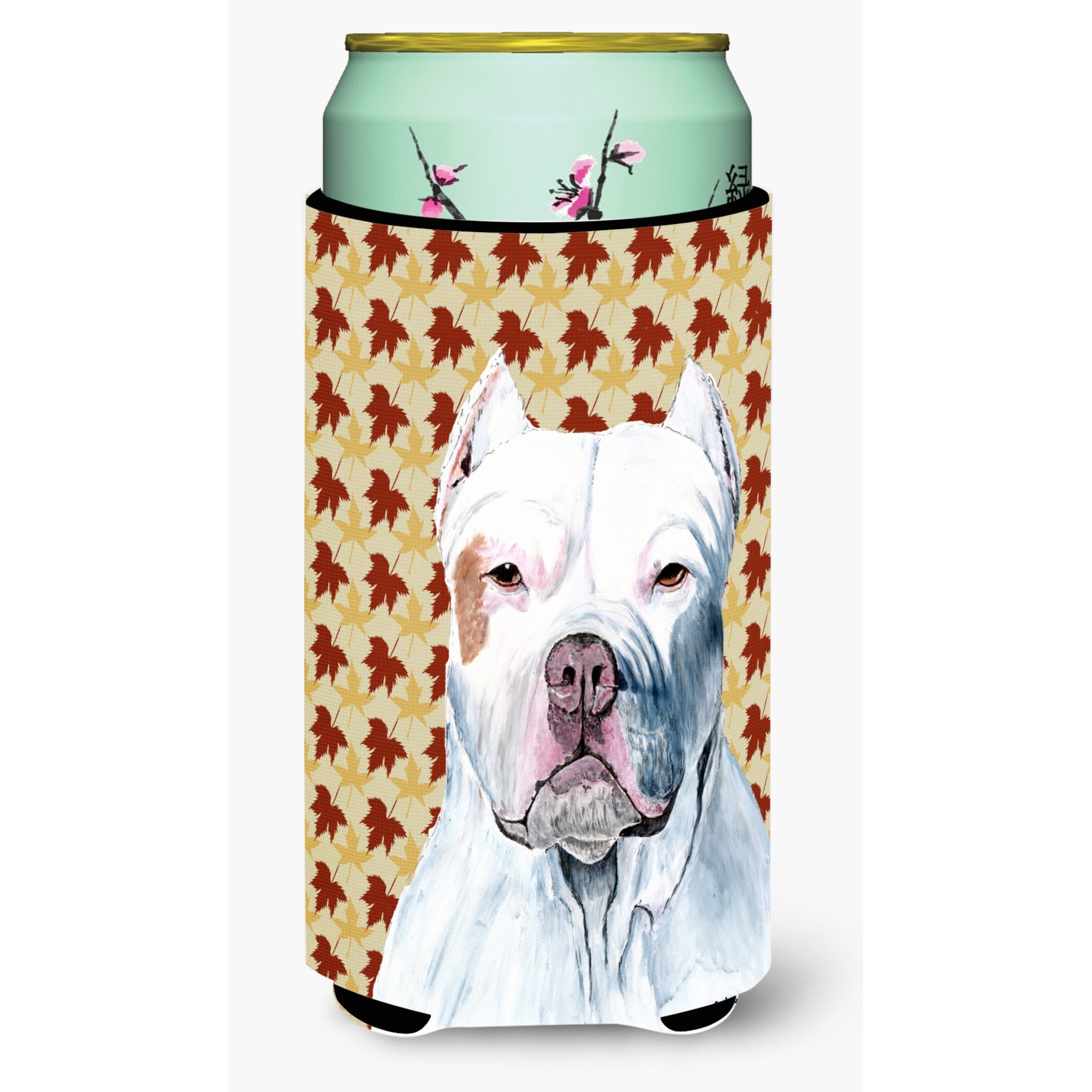 Pit Bull Fall Leaves Portrait  Tall Boy Beverage Insulator Beverage Insulator Hugger