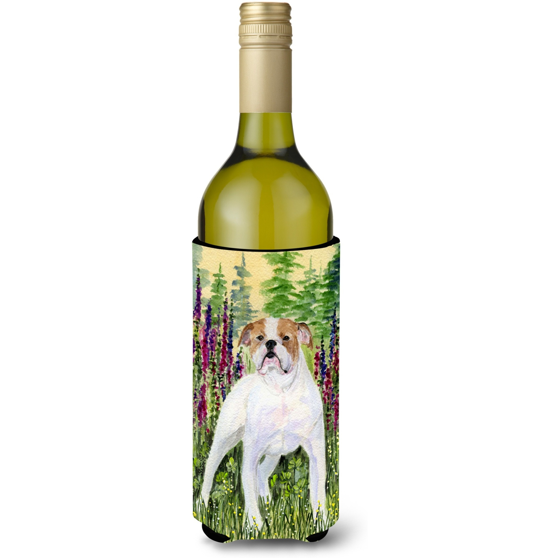 English Bulldog Wine Bottle Beverage Insulator Beverage Insulator Hugger SS8156LITERK