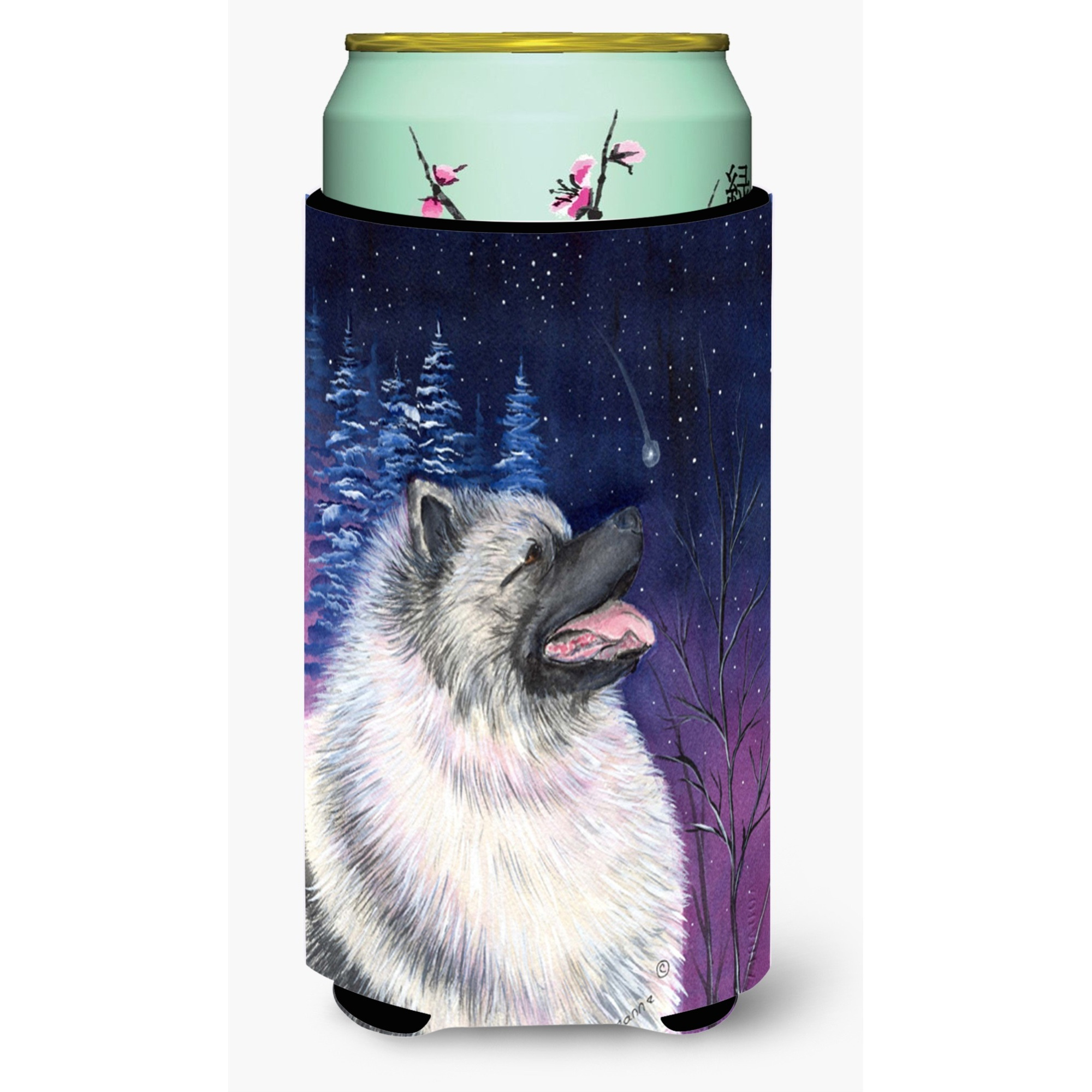 Starry Night Keeshond  Tall Boy Beverage Insulator Beverage Insulator Hugger