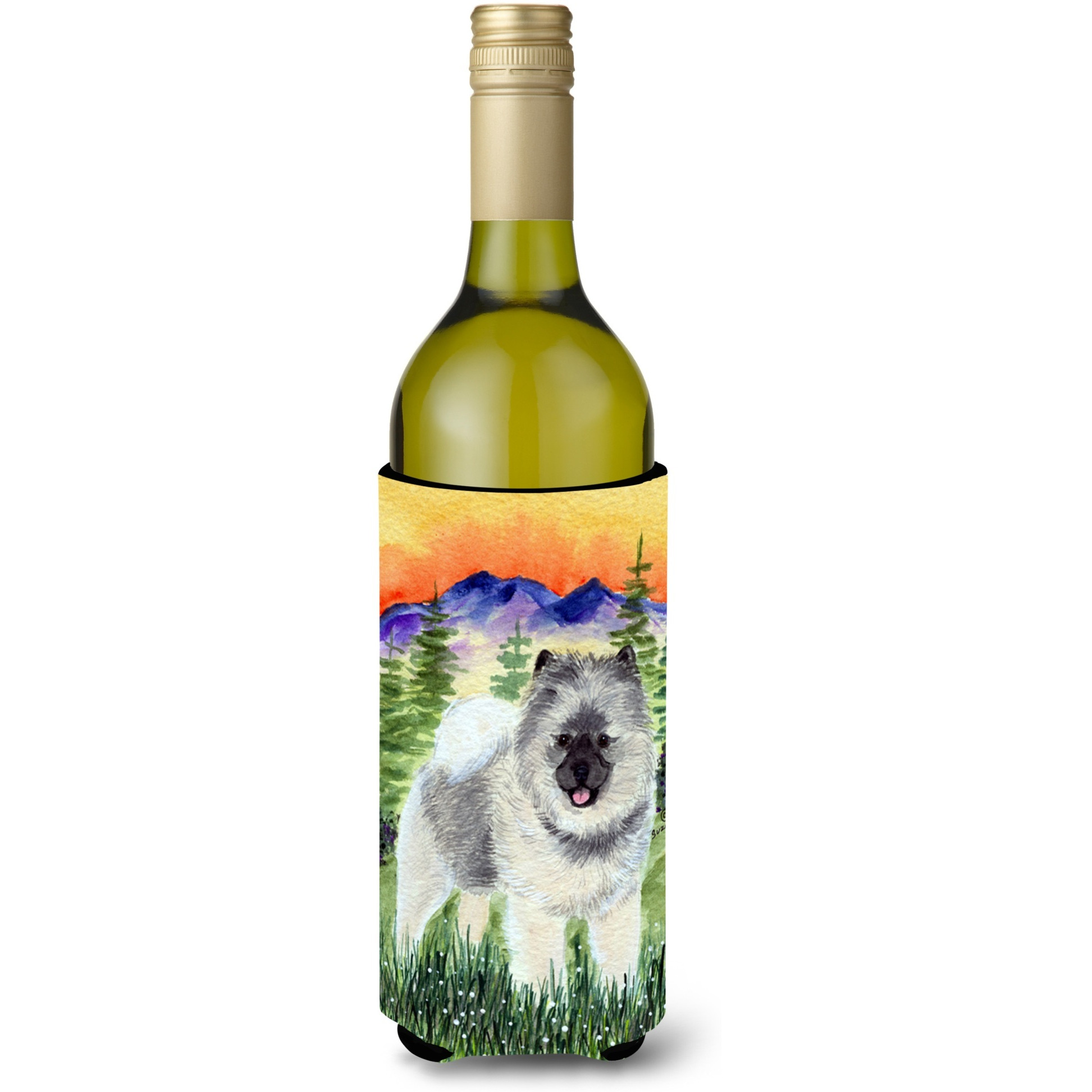 Keeshond Wine Bottle Beverage Insulator Beverage Insulator Hugger SS8192LITERK