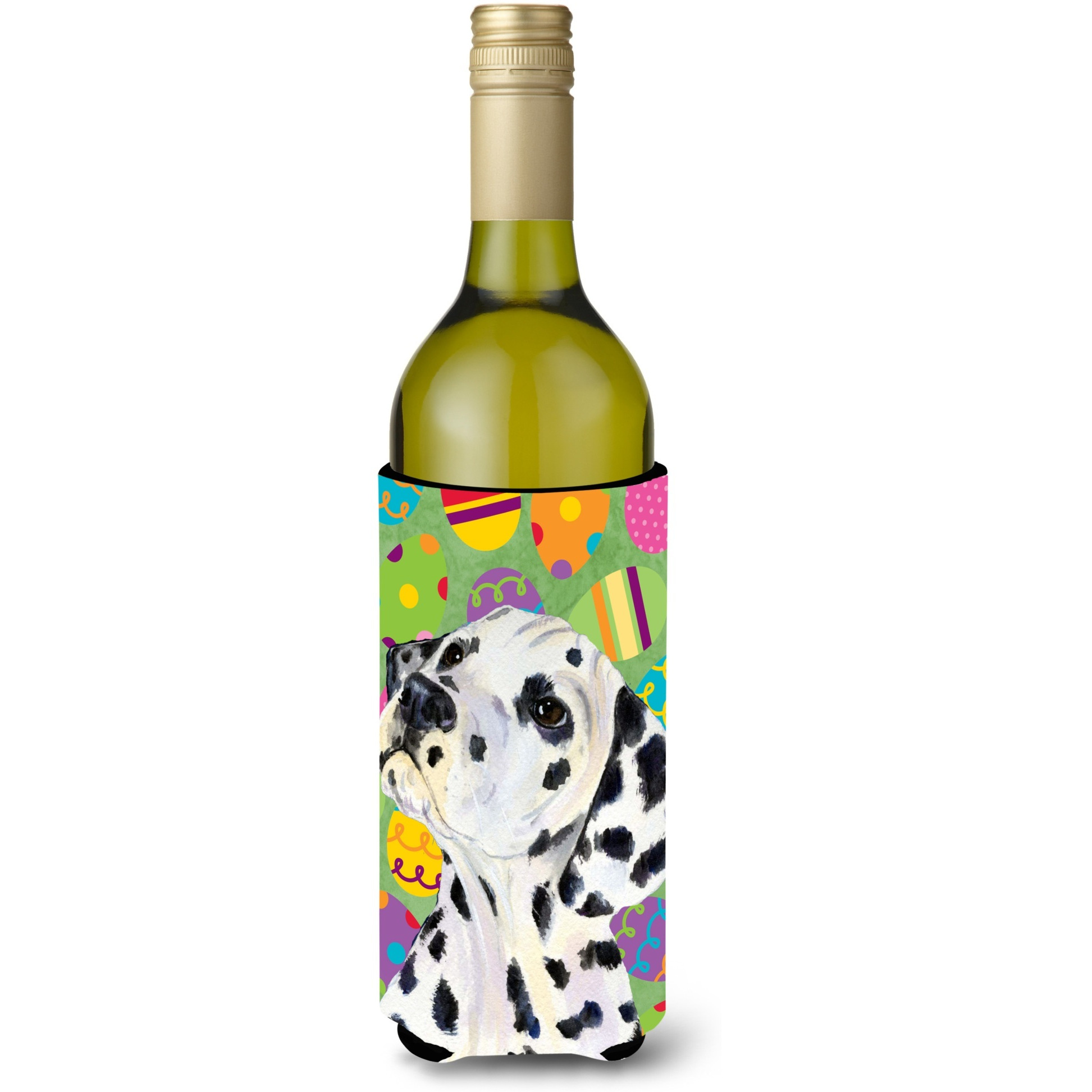 Dalmatian Easter Eggtravaganza Wine Bottle Beverage Insulator Beverage Insulator Hugger SS4837LITERK