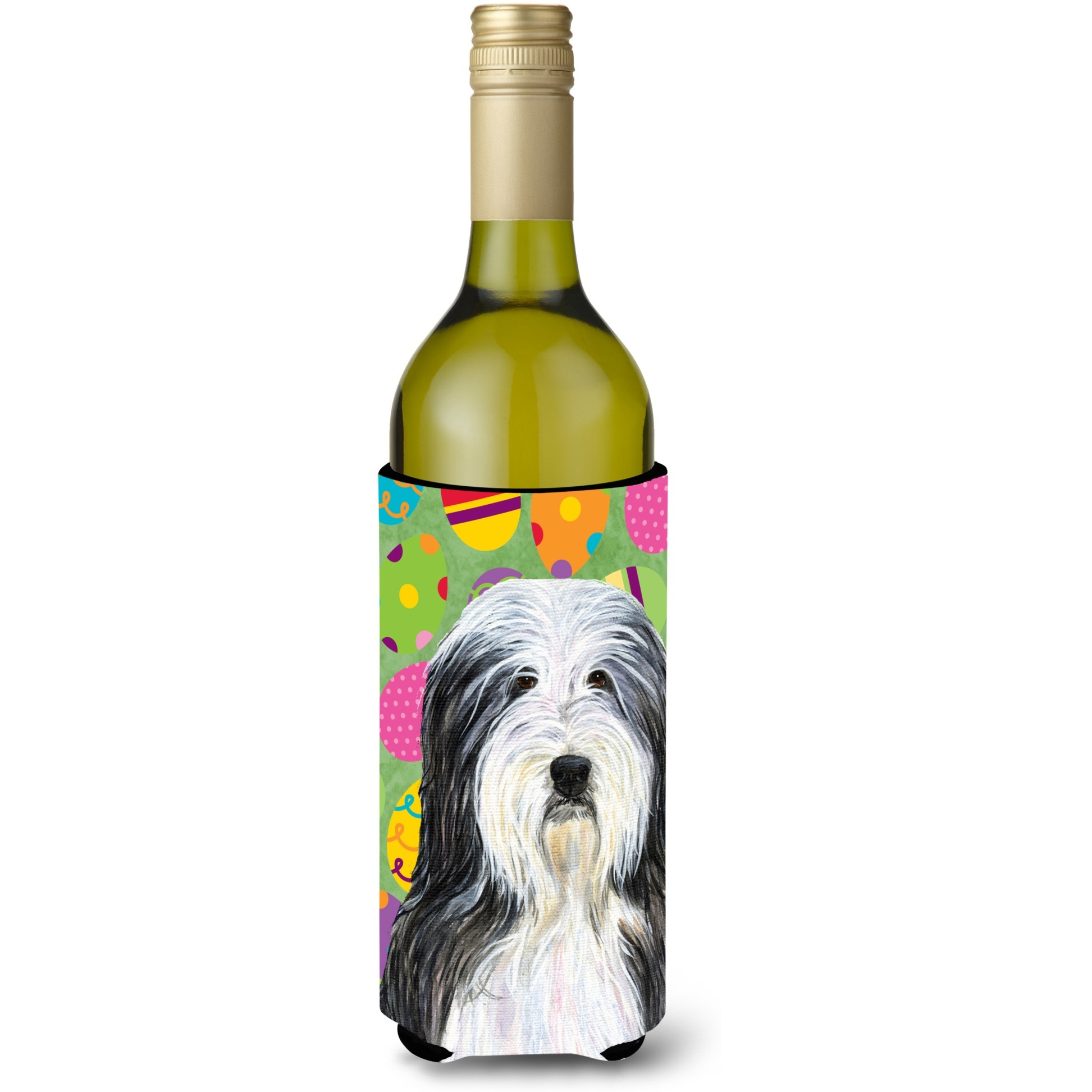 Bearded Collie Easter Eggtravaganza Wine Bottle Beverage Insulator Beverage Insulator Hugger SS4842LITERK
