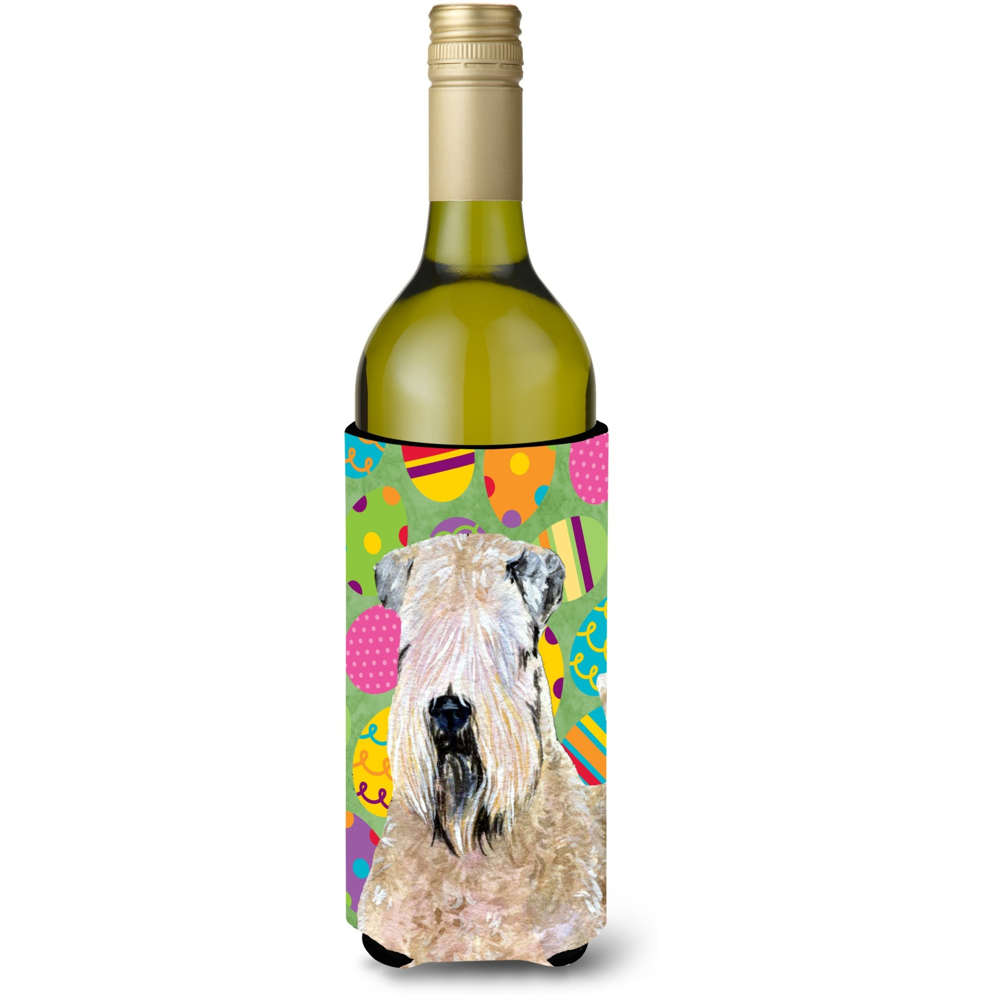 Wheaten Terrier Soft Coated Easter Eggtravaganza Wine Bottle Beverage Insulator Beverage Insulator Hugger