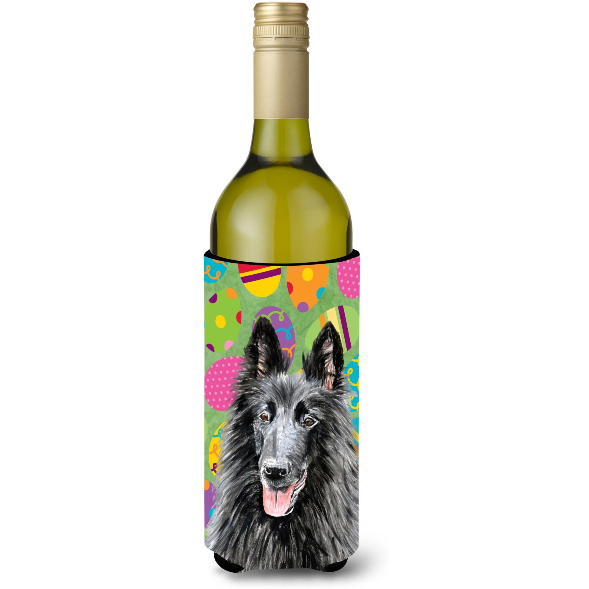 Belgian Sheepdog Easter Eggtravaganza Wine Bottle Beverage Insulator Beverage Insulator Hugger