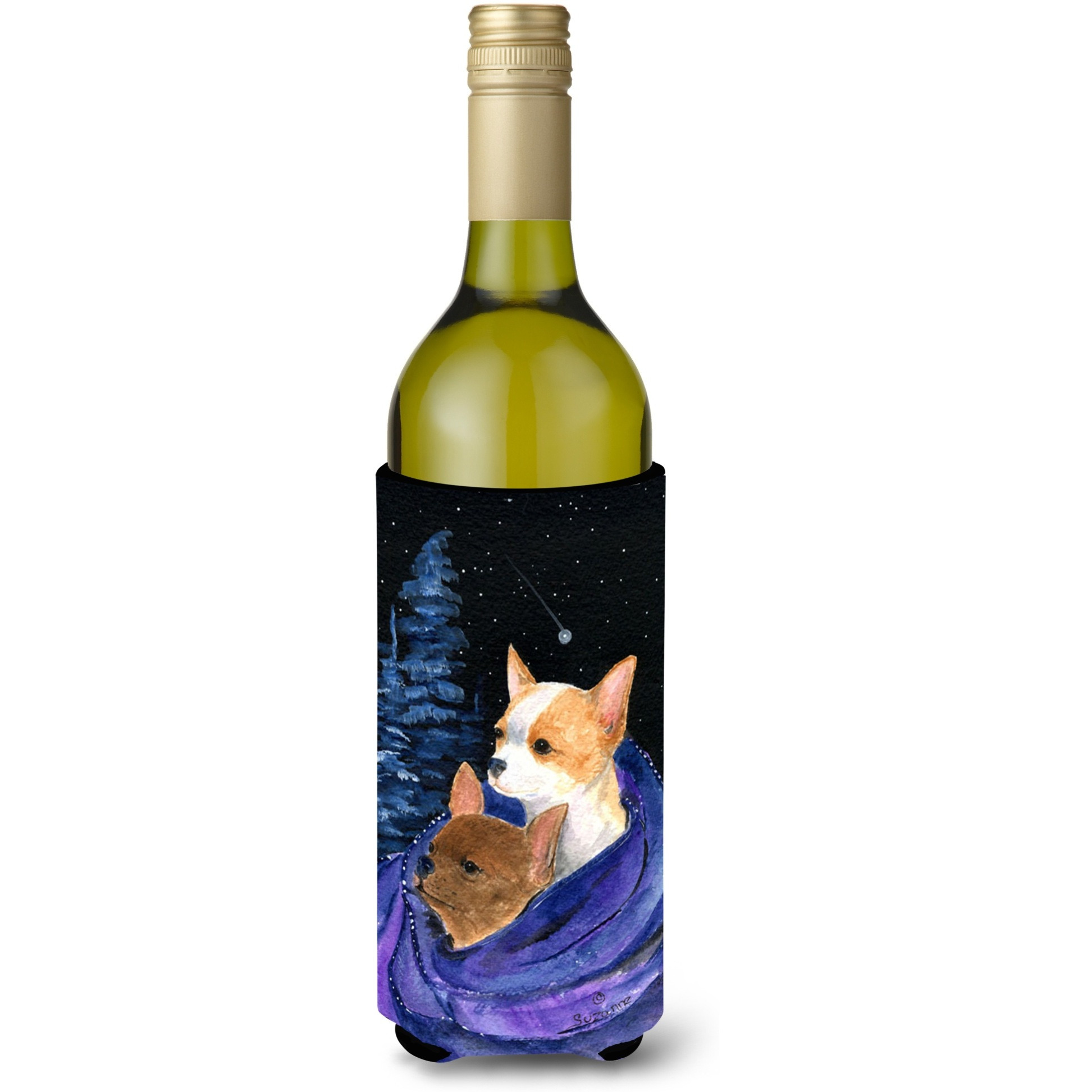 Starry Night Chihuahua Wine Bottle Beverage Insulator Beverage Insulator Hugger SS8513LITERK