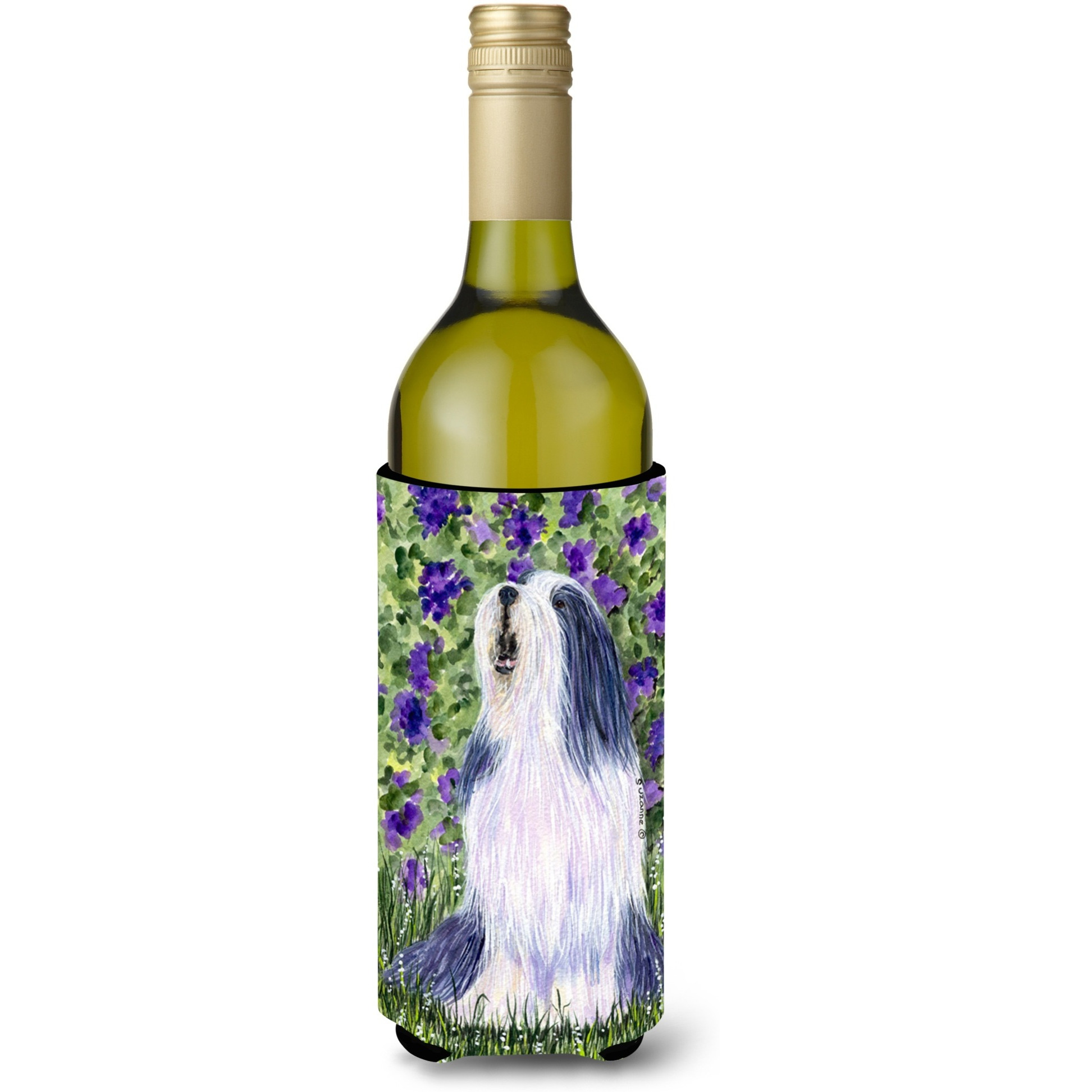 Bearded Collie Wine Bottle Beverage Insulator Beverage Insulator Hugger SS8602LITERK