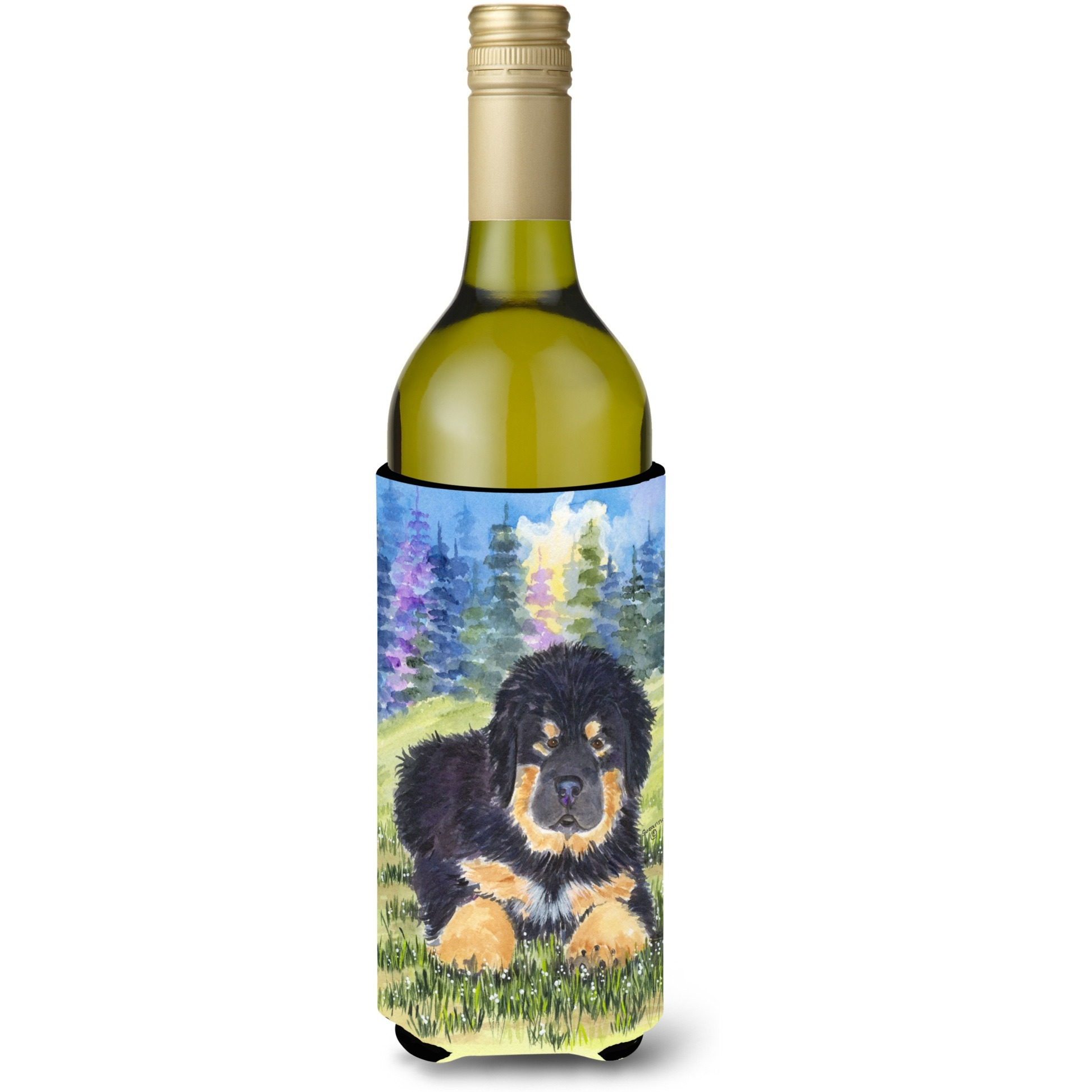 Tibetan Mastiff Wine Bottle Beverage Insulator Beverage Insulator Hugger SS1037LITERK