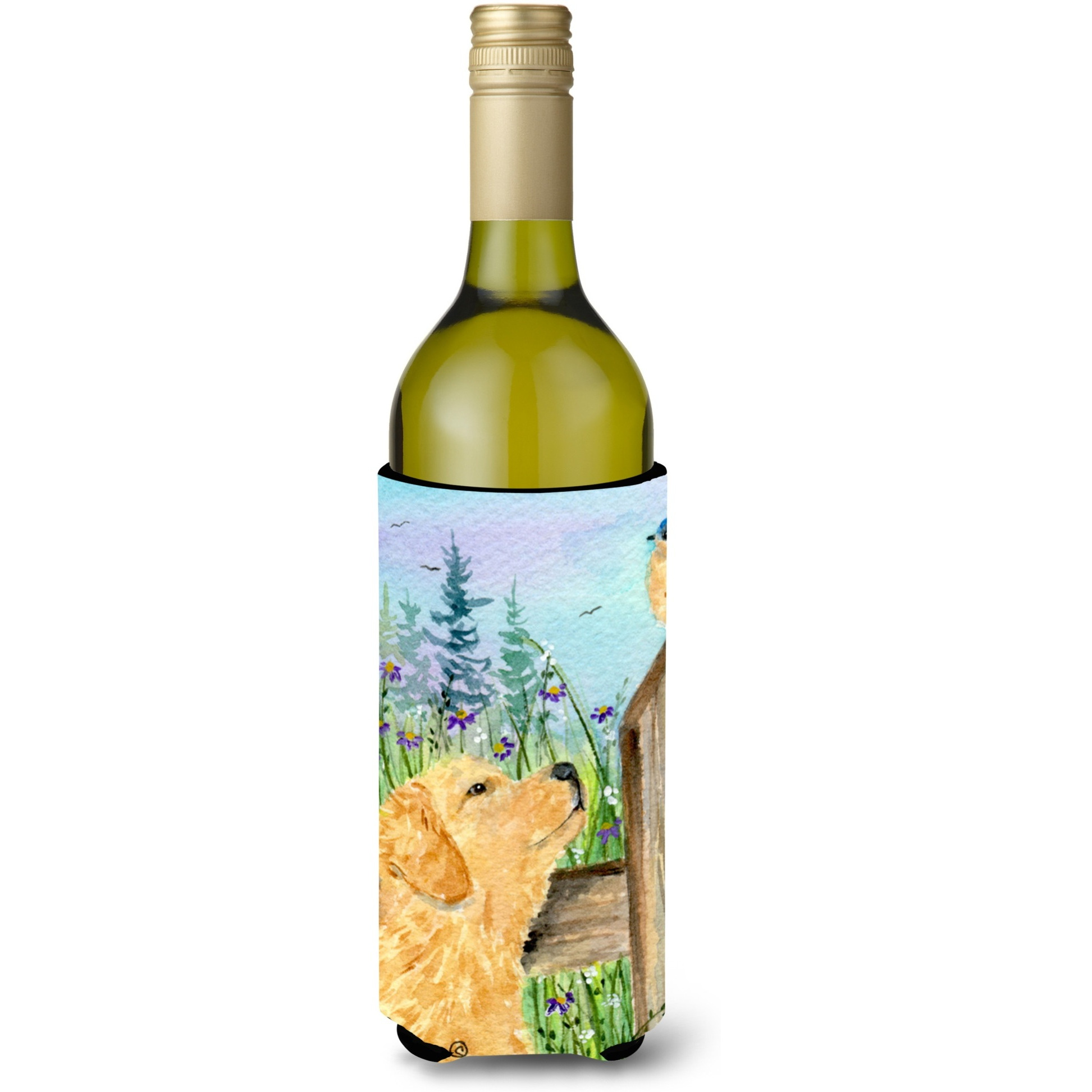 Golden Retriever Wine Bottle Beverage Insulator Beverage Insulator Hugger SS8883LITERK