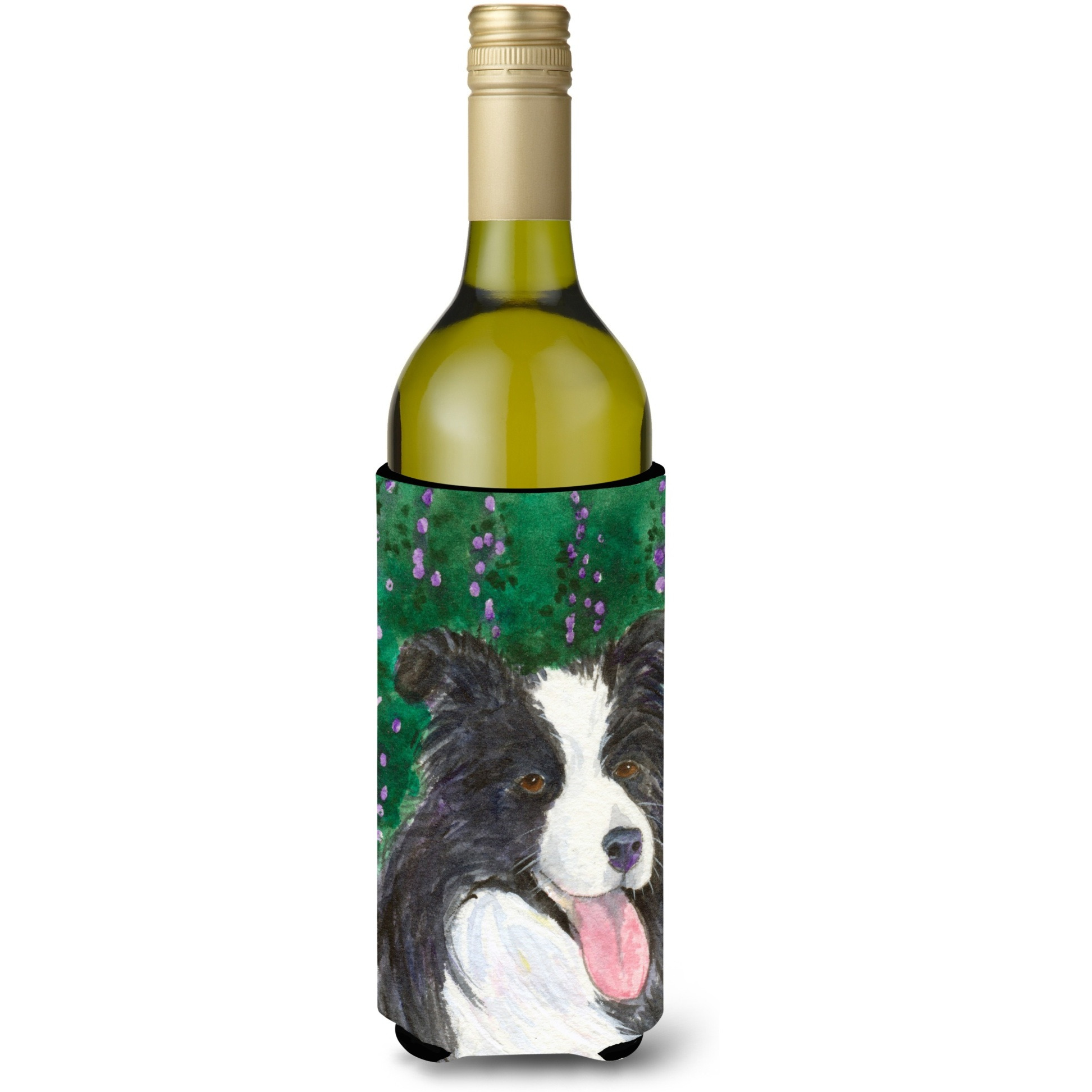 Border Collie Wine Bottle Beverage Insulator Beverage Insulator Hugger SS1053LITERK